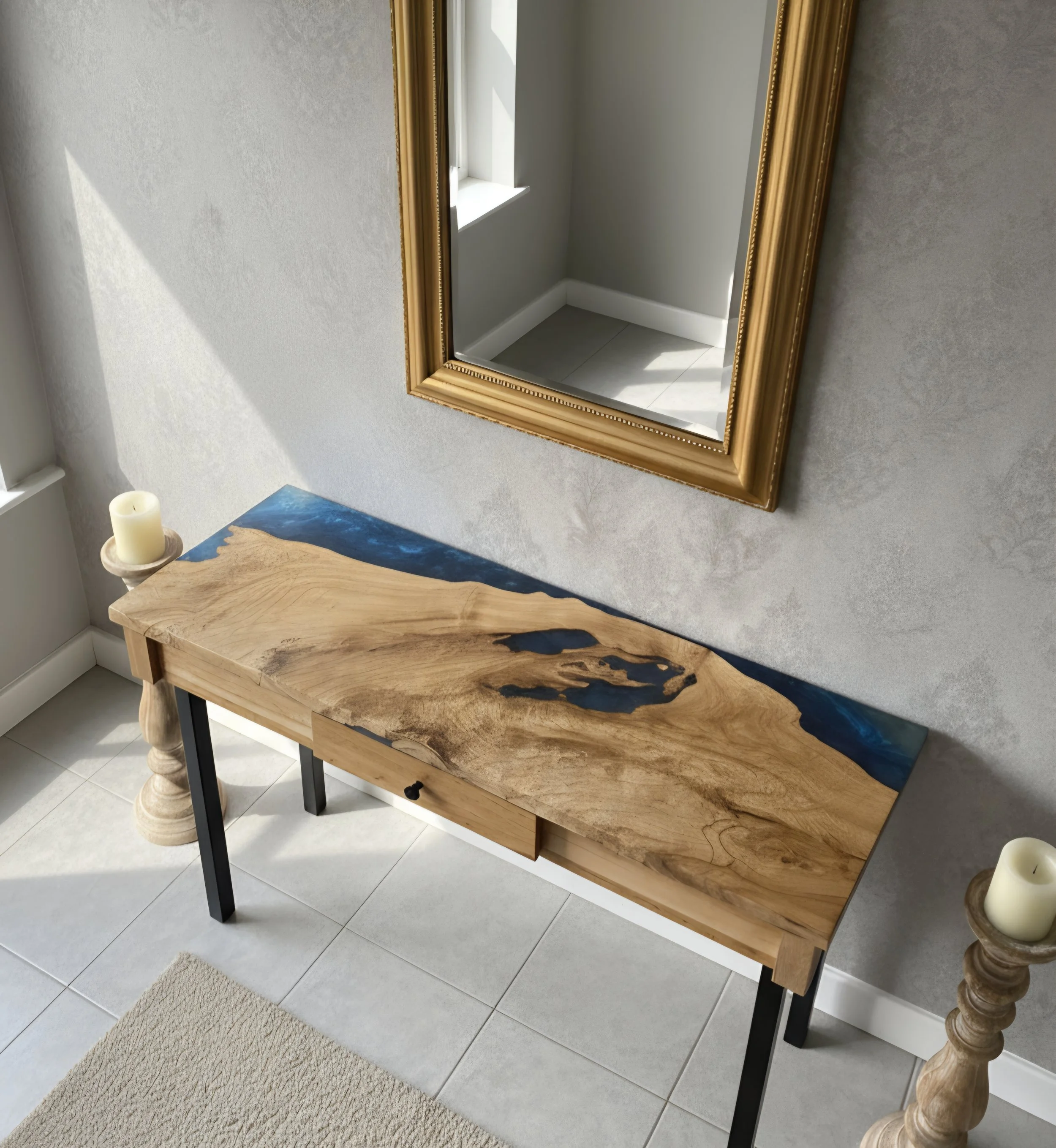 top view of maple console table.jpg