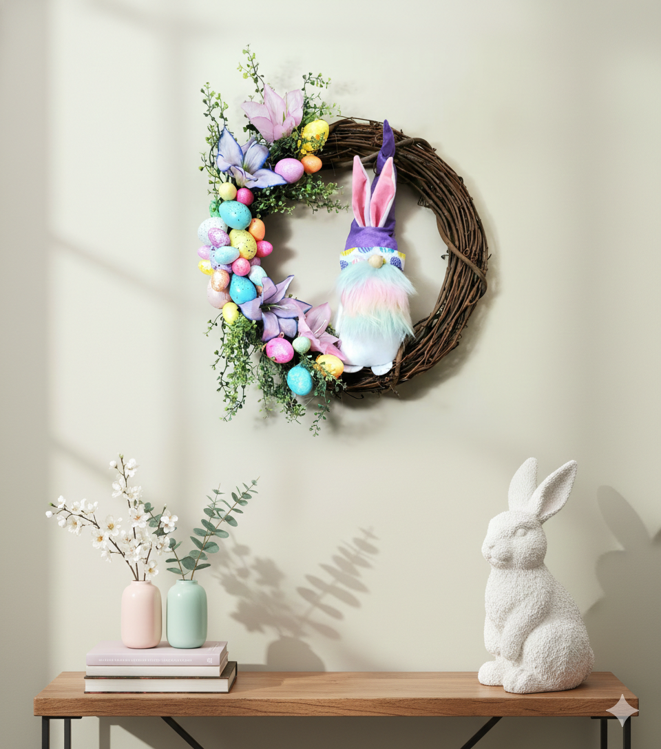 spring wreath with gnome and easter eggs.png