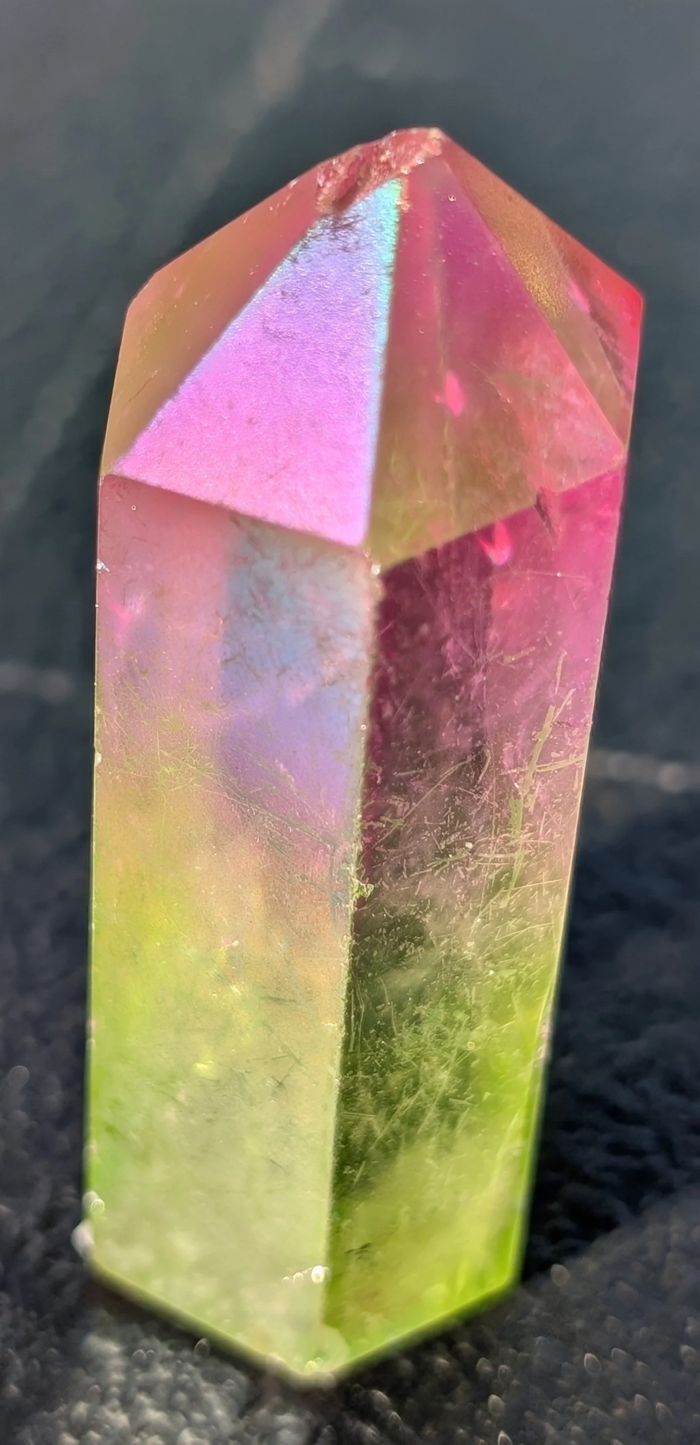 Rainbow Aura Quartz Tower