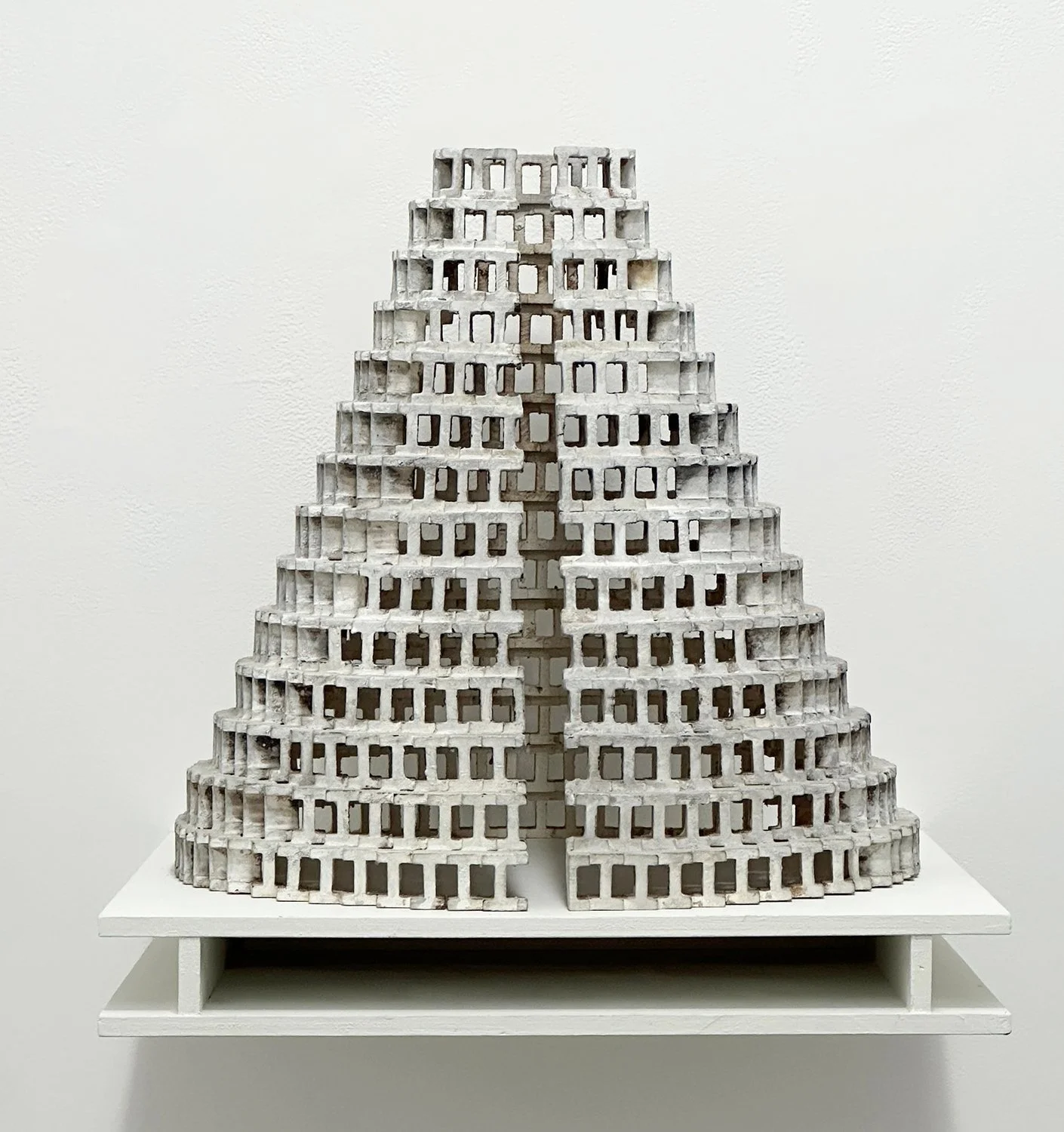 Thomas Sleet
TEMPLE OF SOLACE [PROTOTYPE], 2025
Wood, polyurethane foam, plaster, acrylic
20 H x 20 W x 20 D in. (50.8 x 50.8 x 50.8 cm)