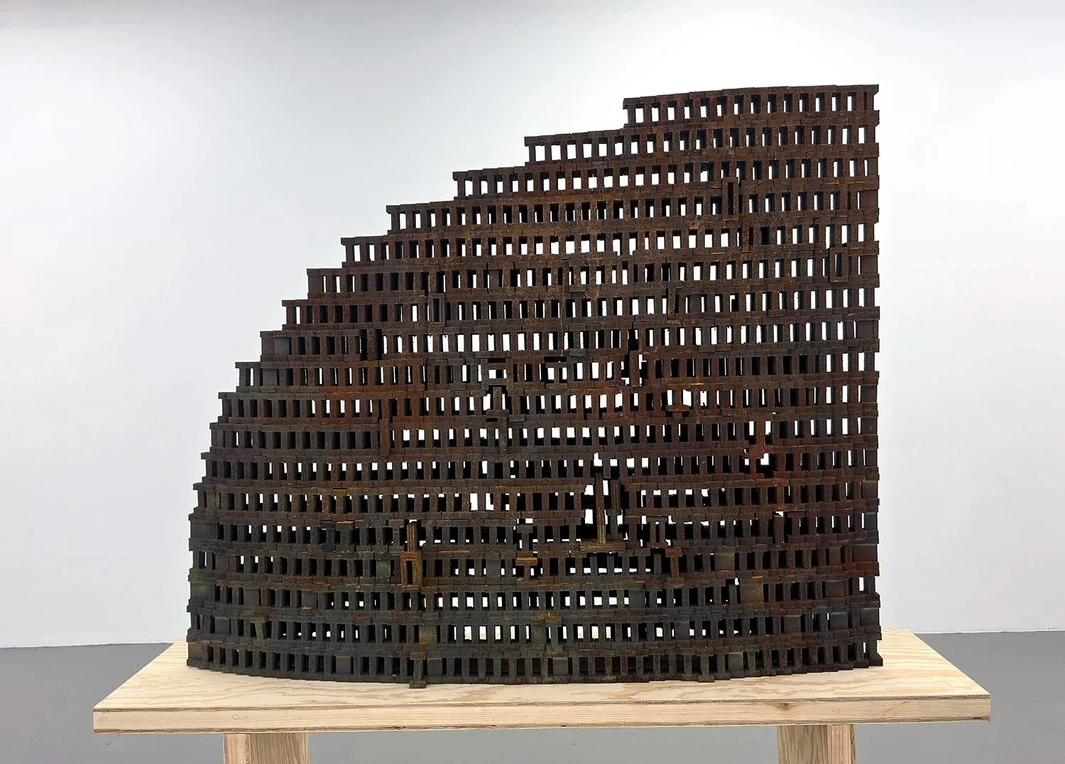 Thomas Sleet
ARK OF SILENCE, 2026
Wood, MDF, black iron oxide, rust, chemical wash
84 H x 72 W x 24 D in. (213.9 x 182.9 x 61 cm)