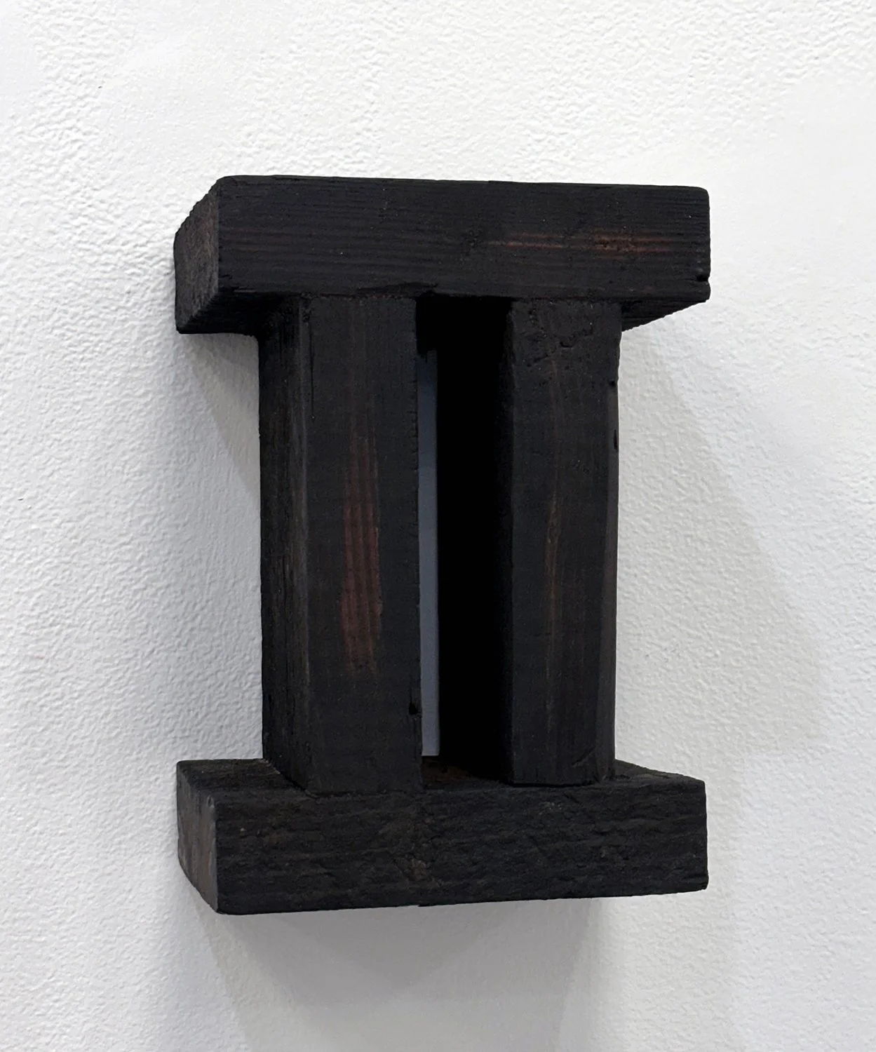 Thomas Sleet
I I, 2026
Wood, charring, shoe polish, linseed oil
Not for sale