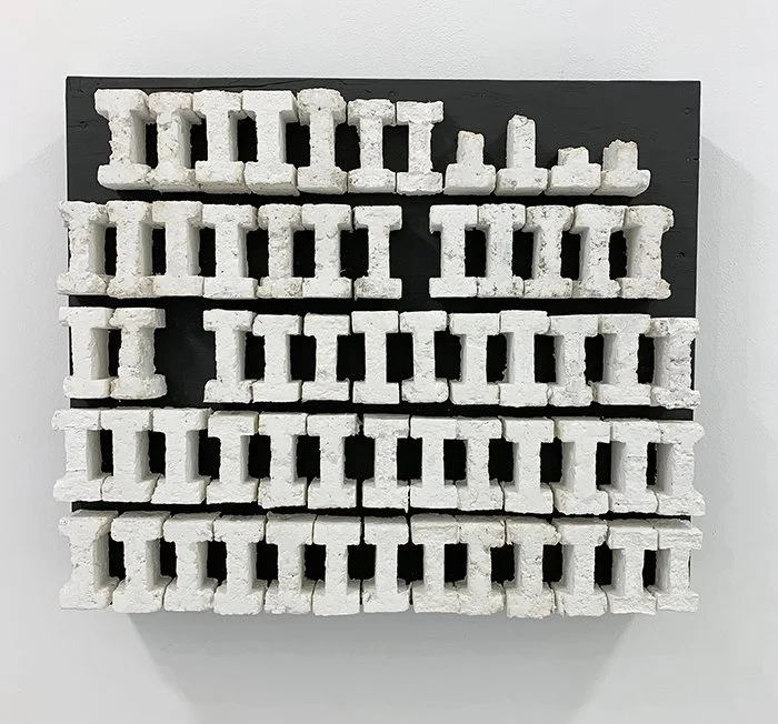 Thomas Sleet
Congregation, 2019
Wood, acrylic paint, cement, and skid
24 1/4 x 28 11/16 x 7 1/16 in. (61.6 x 73 x 17.8 cm)