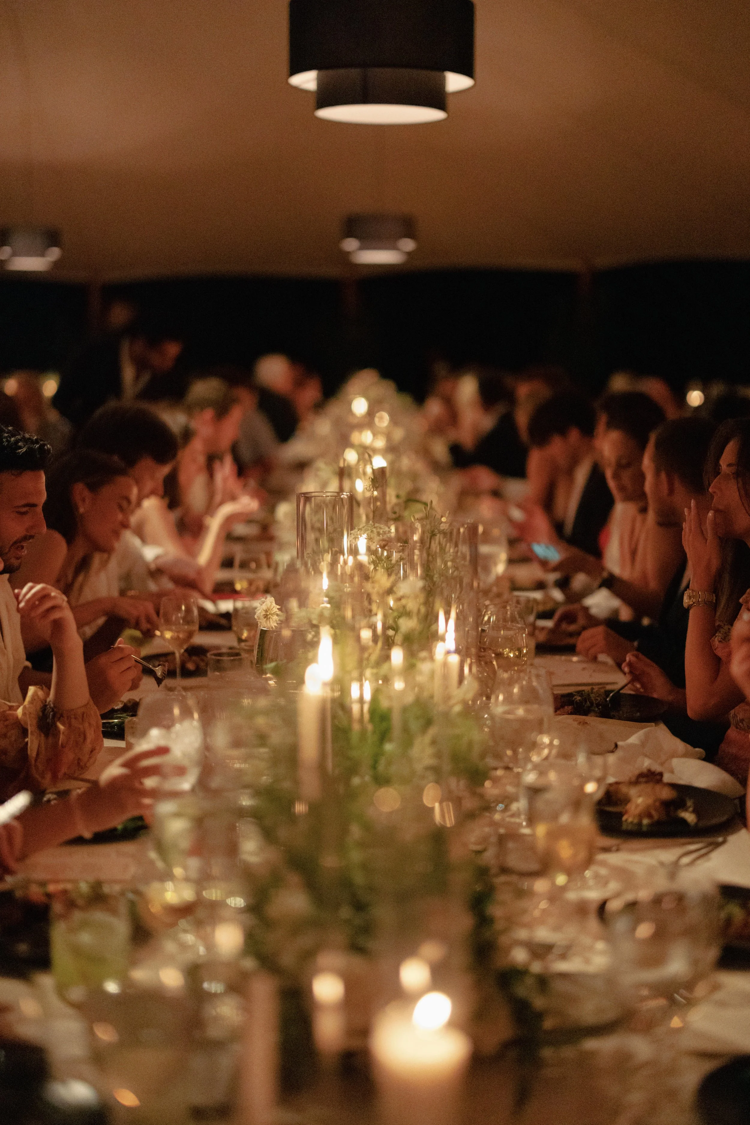 South Hampton, New York tented wedding dinner 