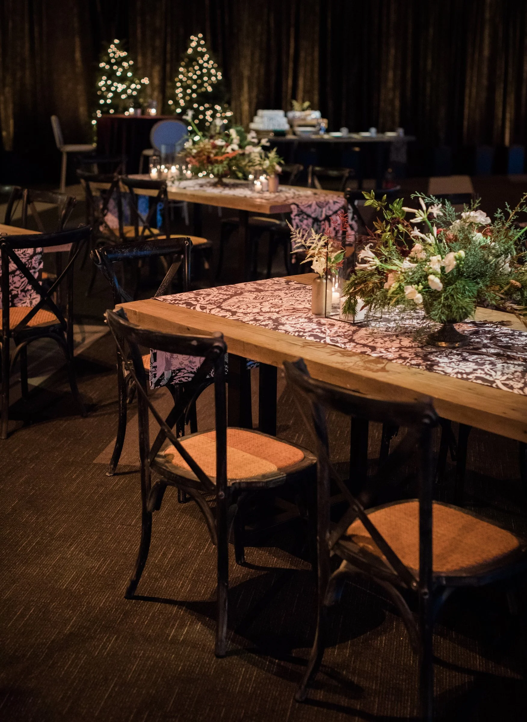 bay-area-corporate-holiday-party-rustic-farm-tables-damask-runners-cross-back-chairs-twinkle-trees-corporate-holiday-dinner-bay-area.jpg
