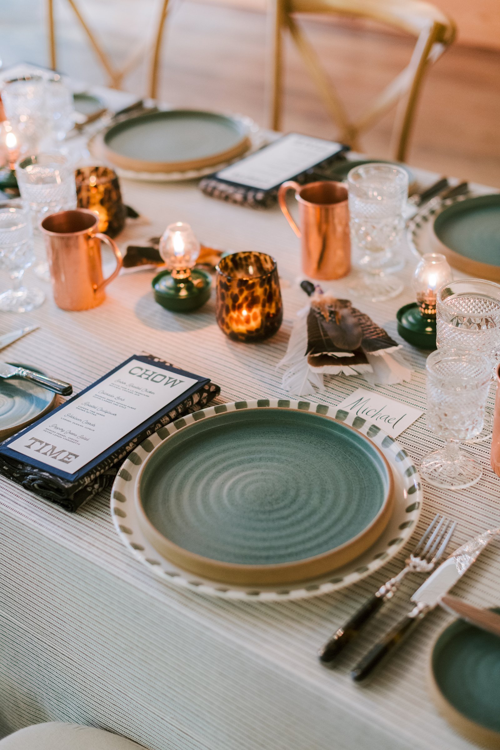 bash-please-dutton-hot-springs-corporate-retreat-tablescape-teal-ceramic-plates-feather-details-corporate-offsite-dinner-san-francisco-event-planners.jpg