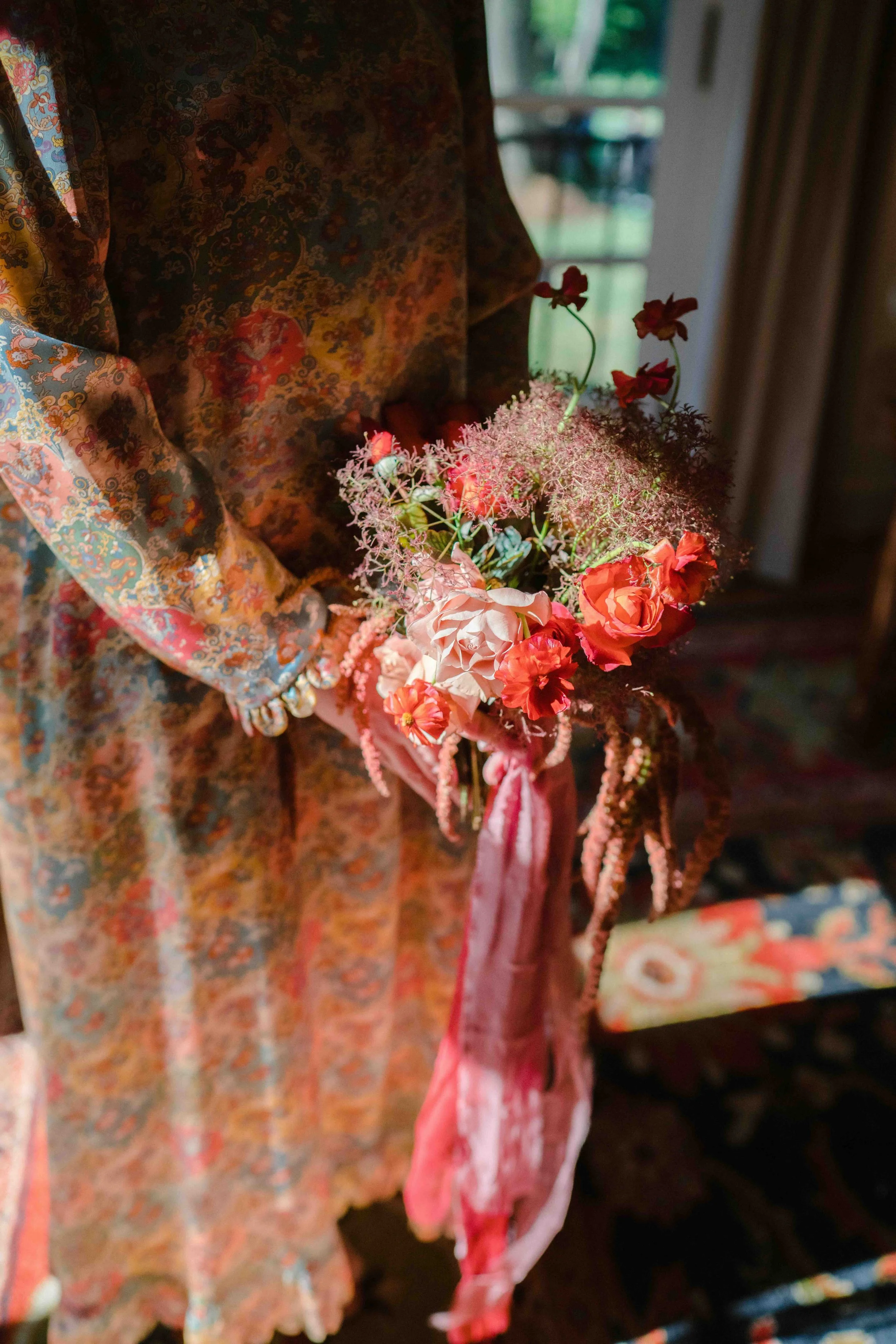 Colorful florals for a Virginia wedding produced by Bash Please