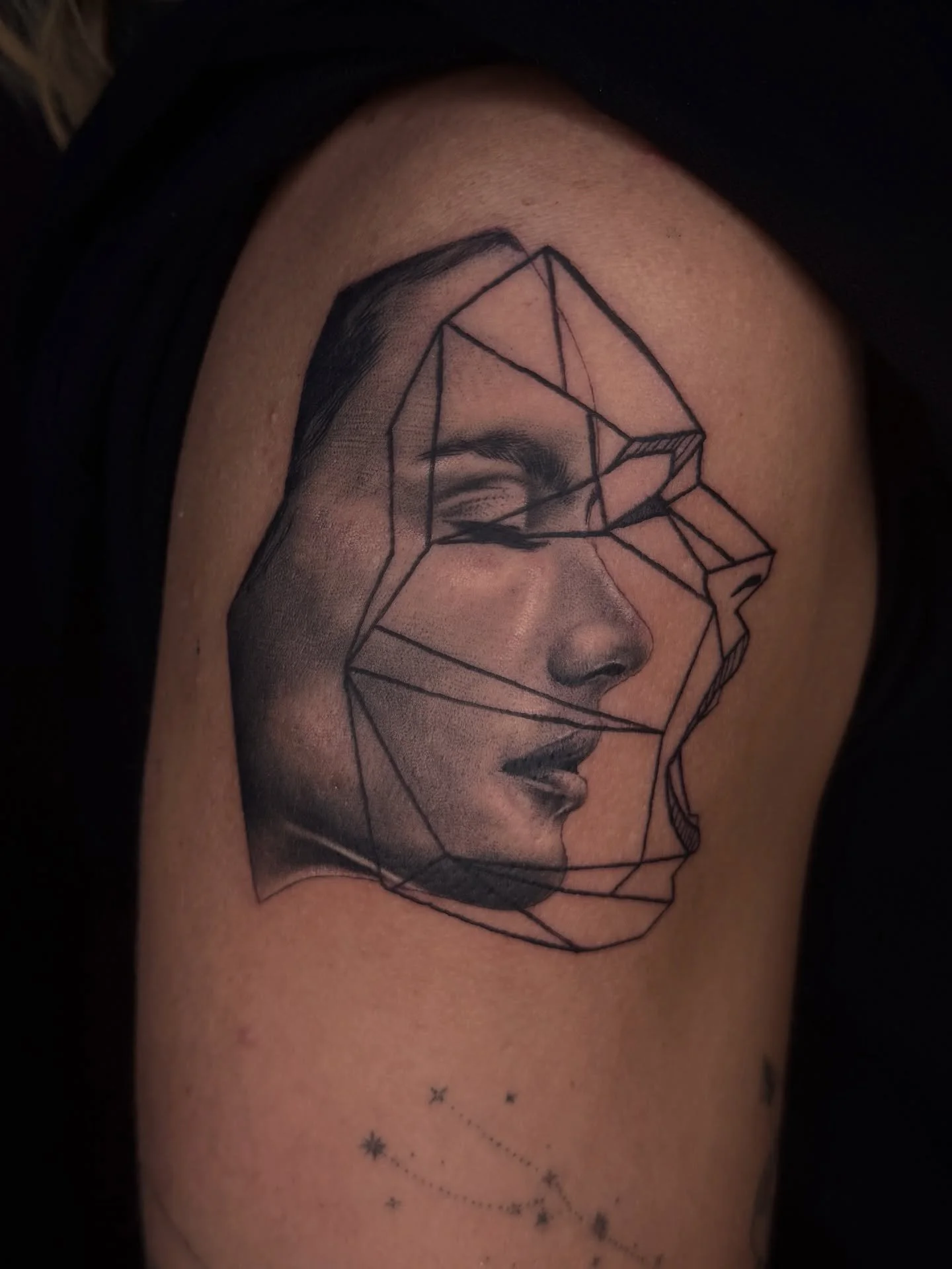 Inner voice #tattoorealism #tattooidea #tattoodesign #portrait #facetattoos