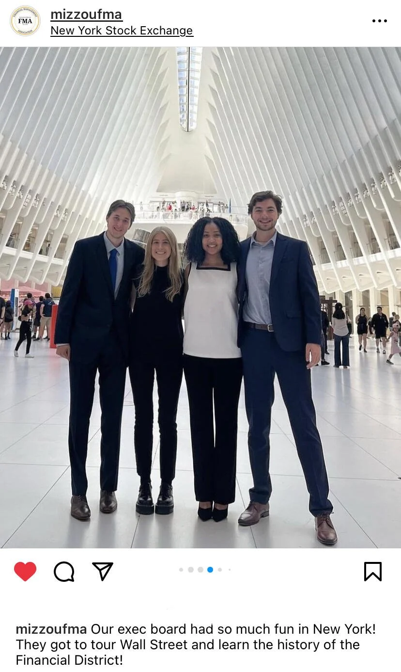 The executive board of FMA Mizzou takes trip to NYC
Financial District & Wall Street