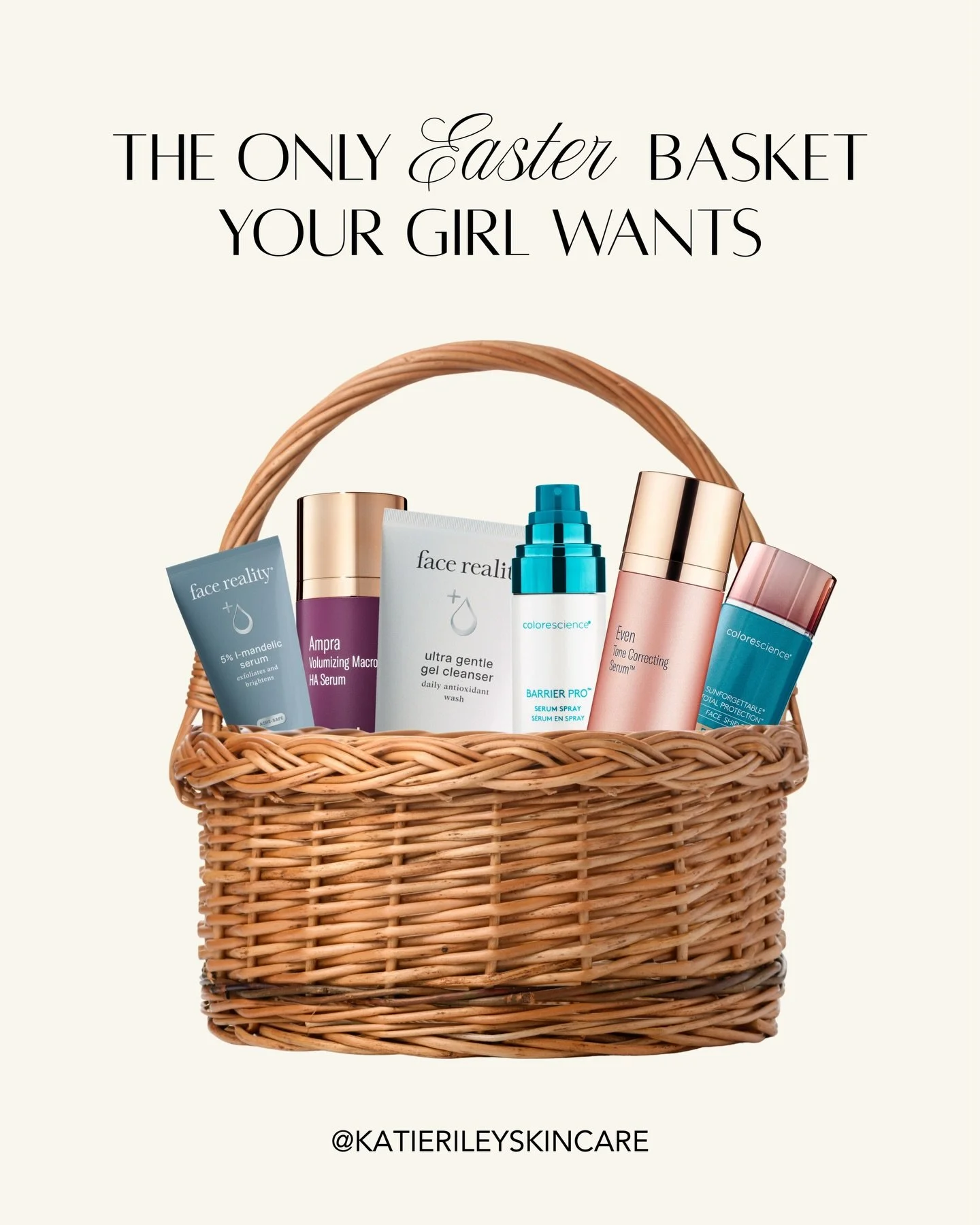 She doesn&rsquo;t want candy&hellip; she wants clear, glowing, glass skin ✨🐣

This is your sign to upgrade the Easter basket 💁🏼&zwj;♀️
&ndash; Hydration ✔️
&ndash; Barrier repair ✔️
&ndash; Bright, even skin ✔️

Because skincare > sugar every t