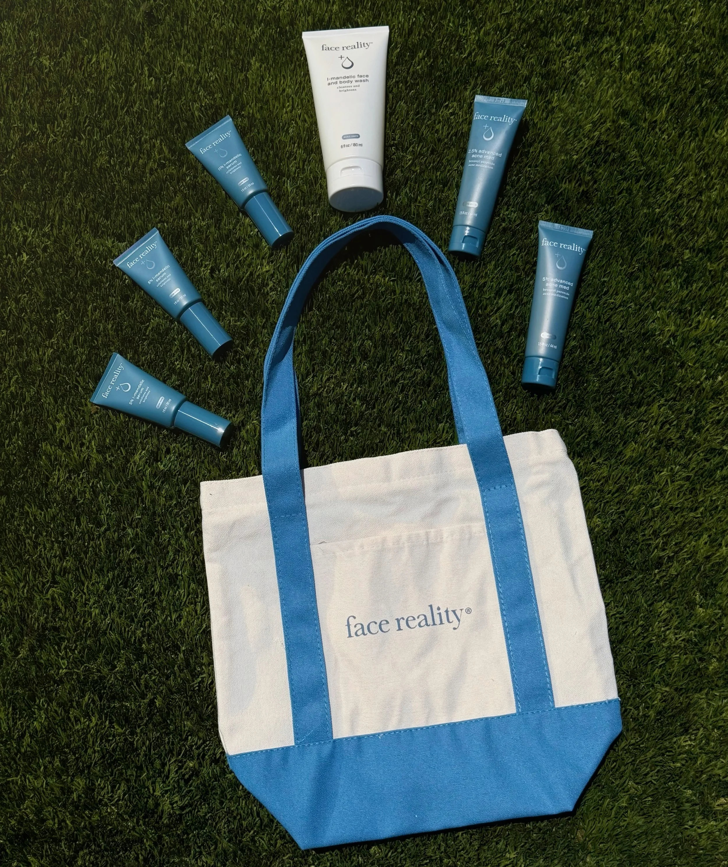 June is #AcneAwarenessMonth &amp; if you purchase 3 or more @facerealityskincare active clearing products, you&rsquo;ll be gifted a limited-edition tote bag* 🩵 

Stop into KRS to stock up on your fave acne-clearing products 🛍️

*Offer valid June 1-