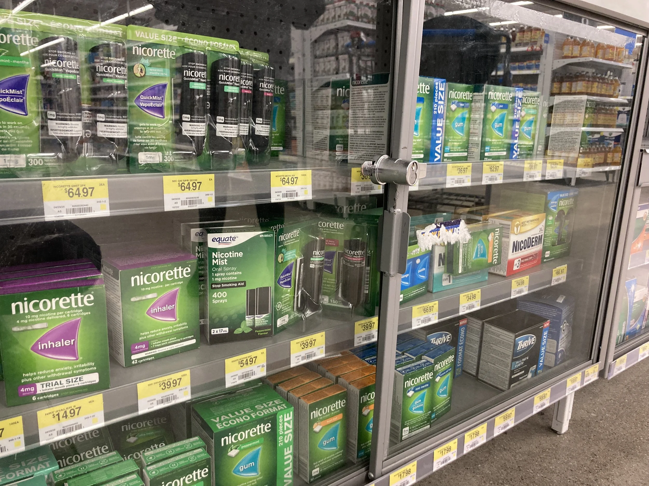 Locked store shelves
