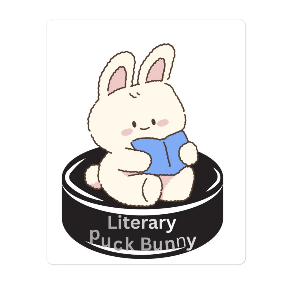 Literary Puck Bunny Sticker (Shipping included in listed price)