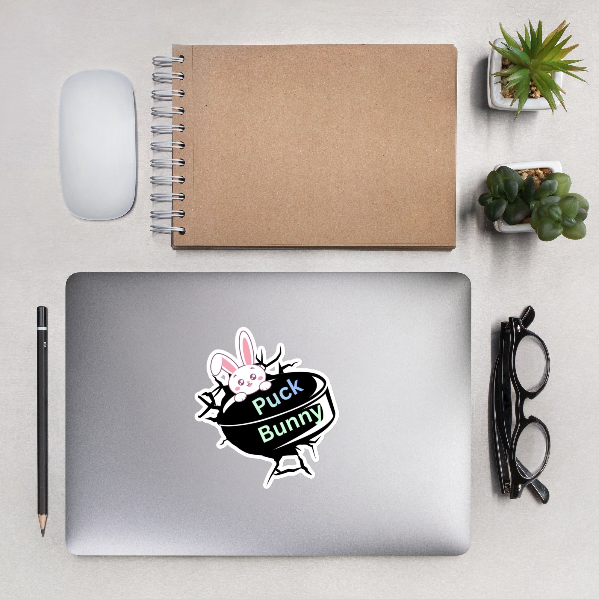 Puck Bunny (black) Sticker (shipping included in listed price)