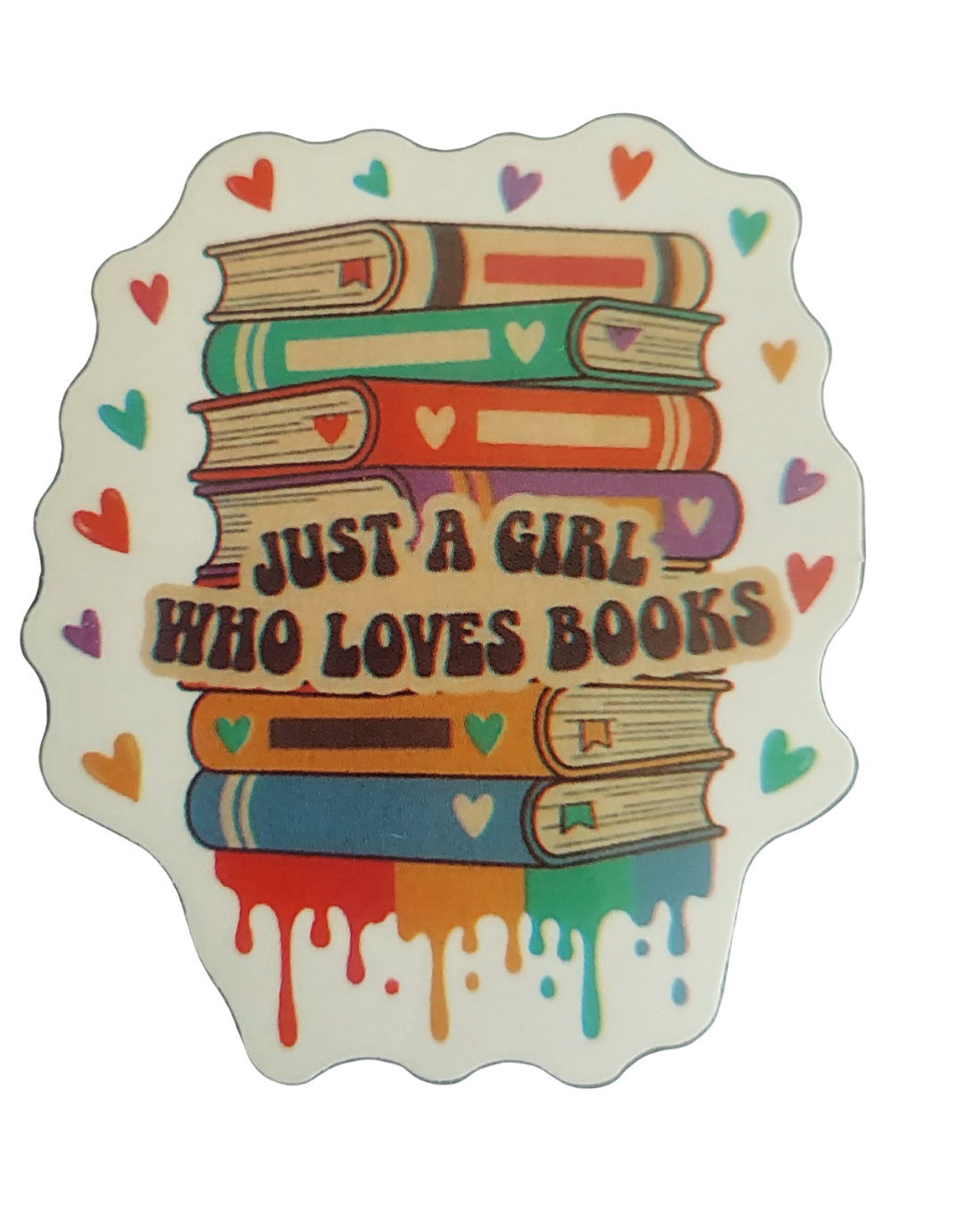 Just a Girl Who Loves Books sticker (no additional shipping fees)