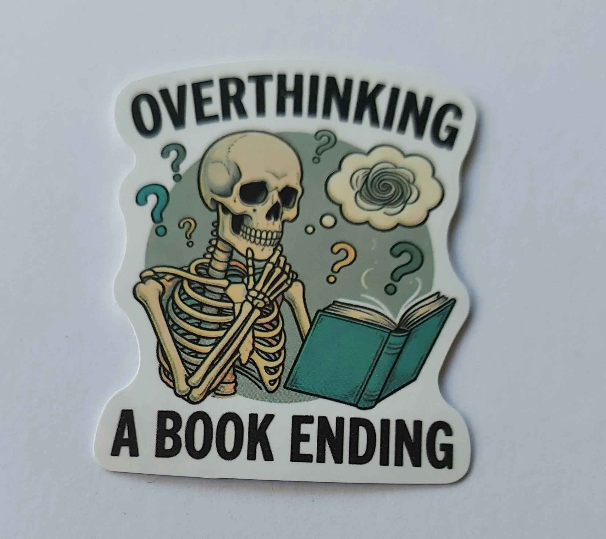 Overthinking a Book Ending Sticker (No additional shipping fees added at checkout)