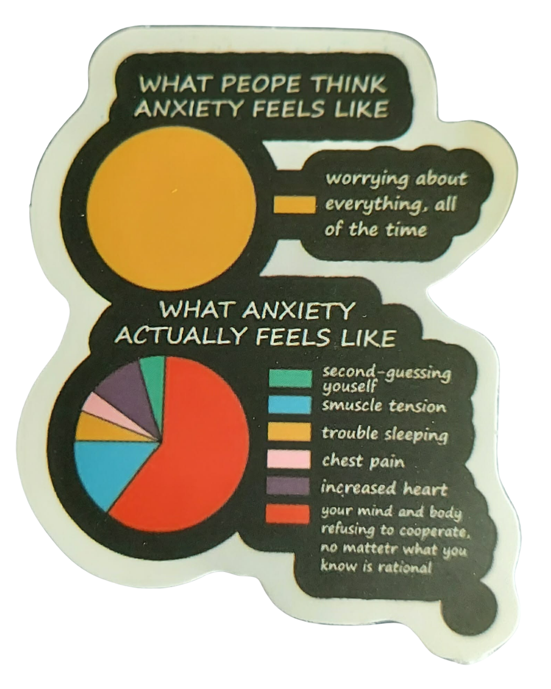 What people Think Anxiety Feels Like Sticker (no additional shipping fees)