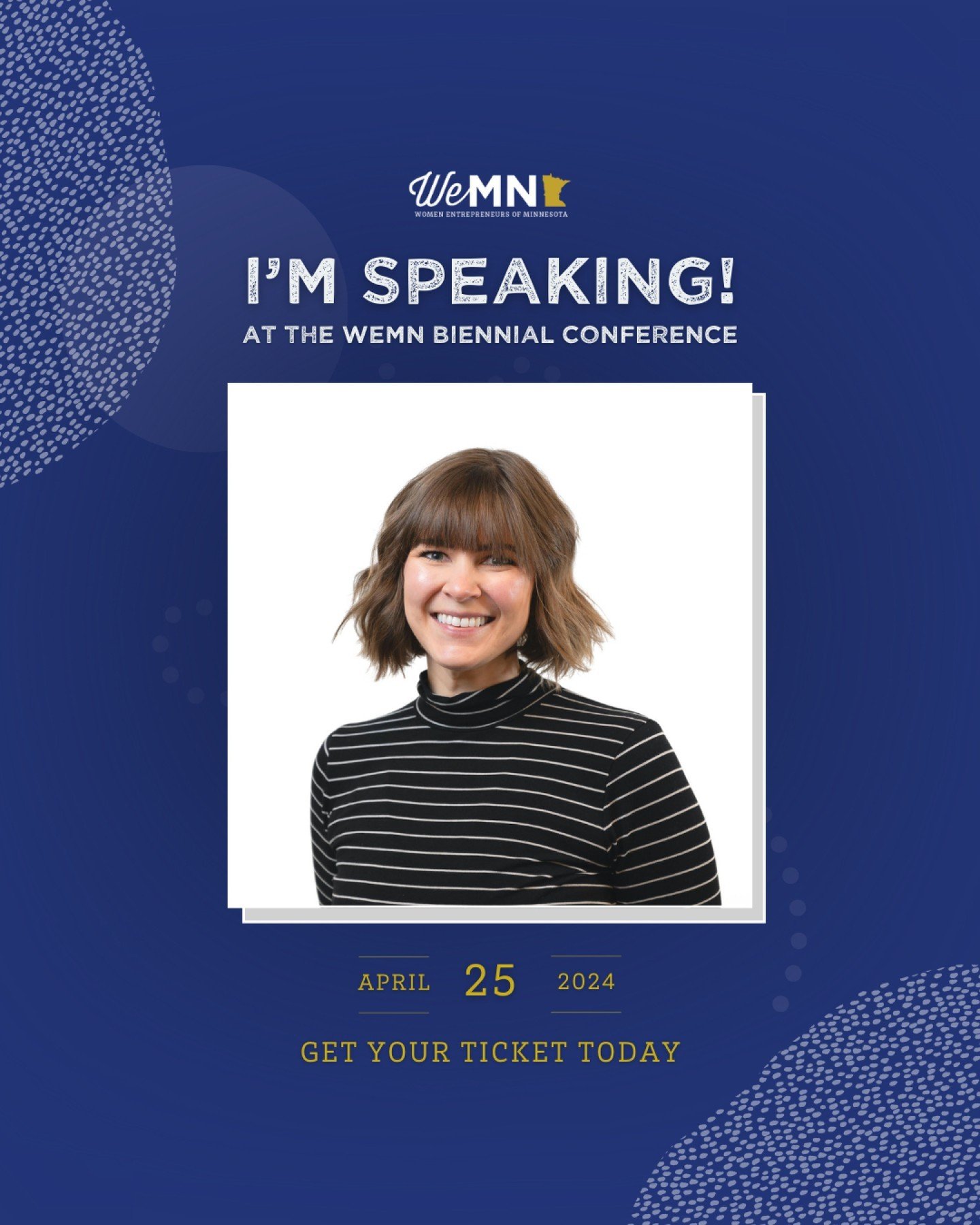 📸 Exciting news! I'll be speaking at the WeMN biennial conference on April 25th at @PinstripesBBB in Edina! 🎉 I'm thrilled to be part of a panel to share how community has played a vital role in my journey as business owner. From building relations