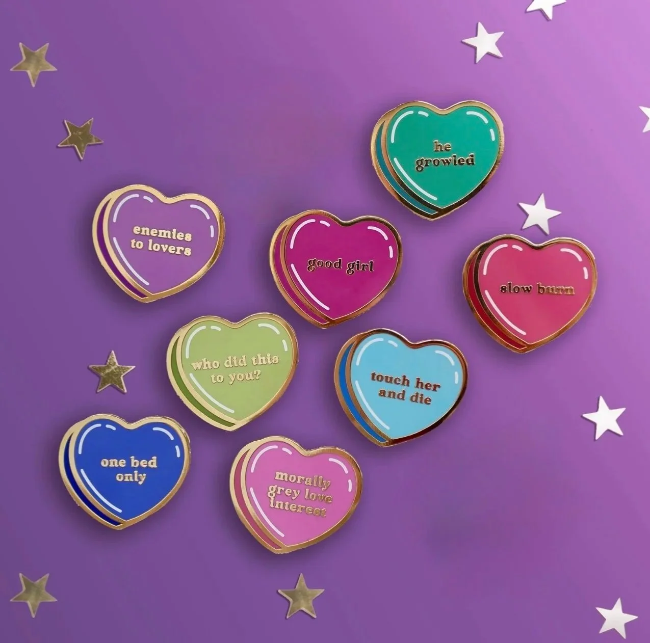 Candy Heart Book Trope Pins