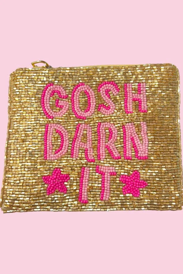 Gosh Darn It Beaded Coin Purse