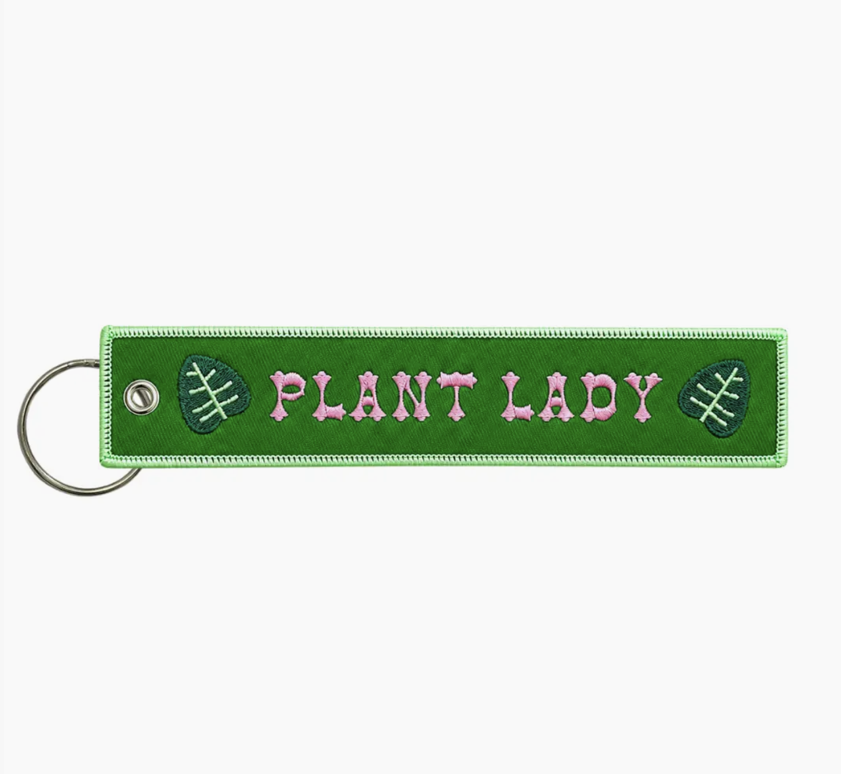 Plant Lady Embroidered Keychain