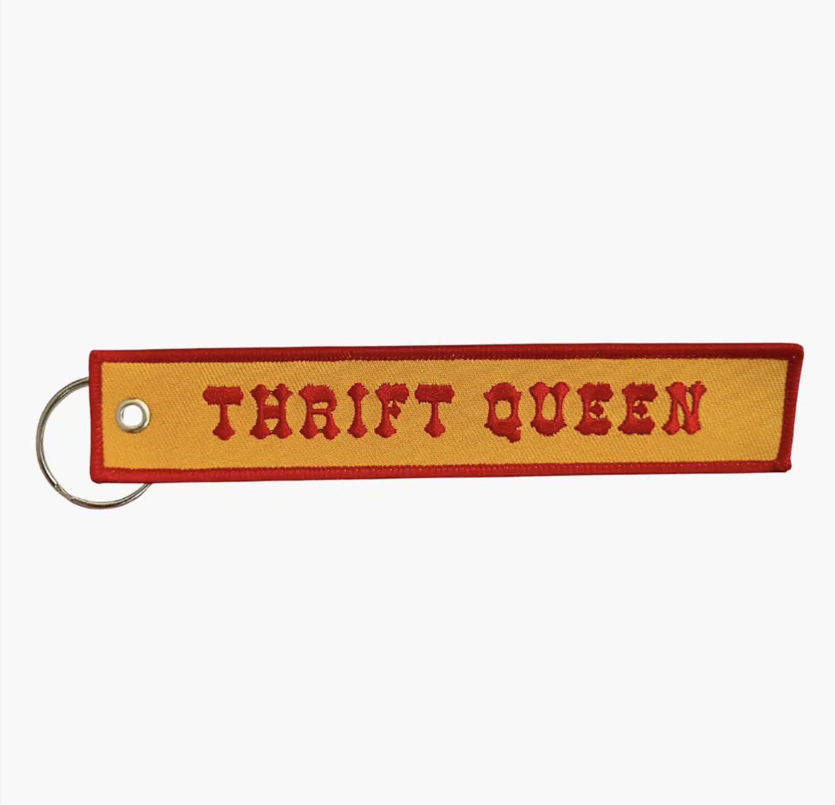 Thrift Queen Embroidered Keychain
