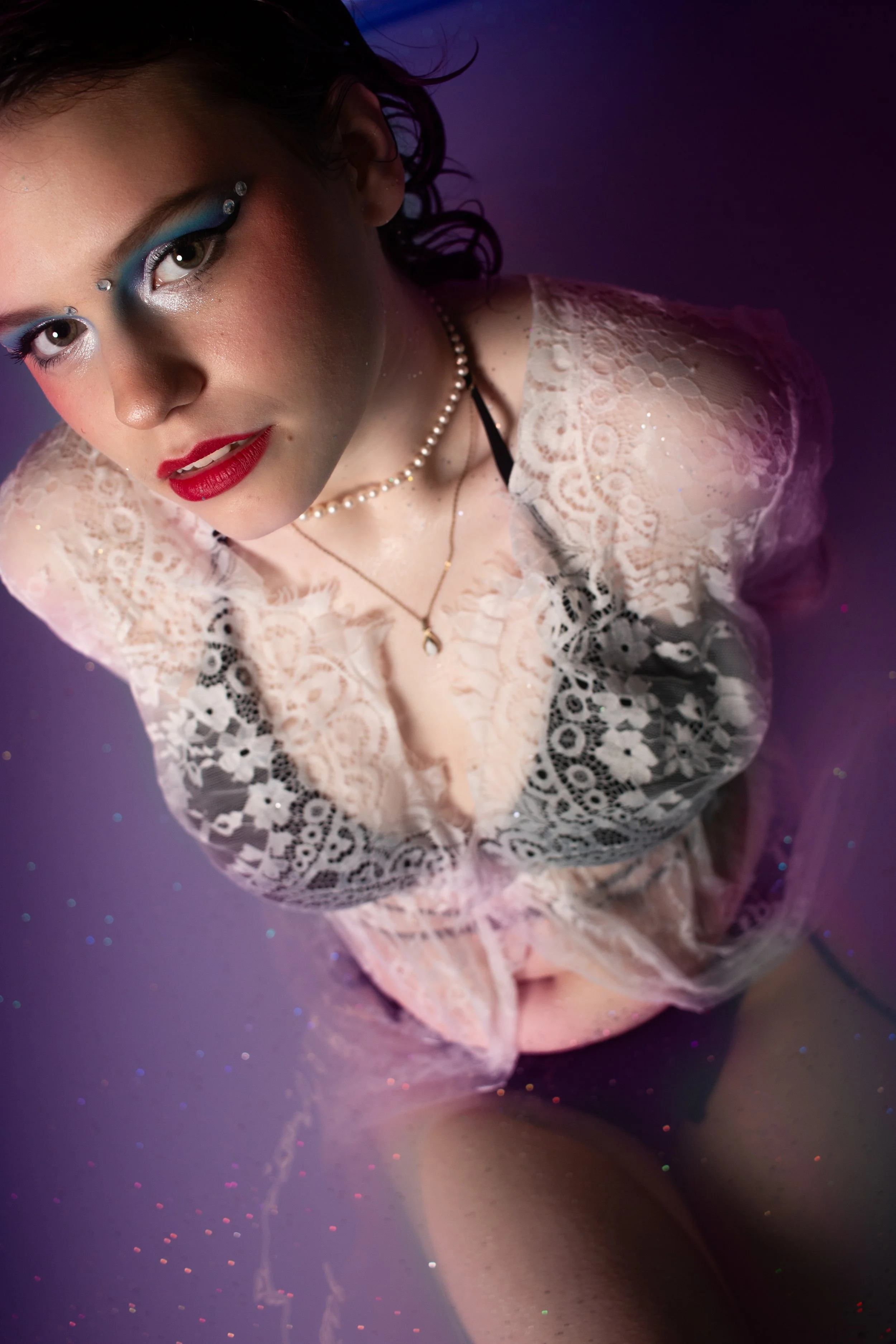 Floral bath photo session client portrait. Milk bath and floral photography by Say Yes to Jess Cincinnati