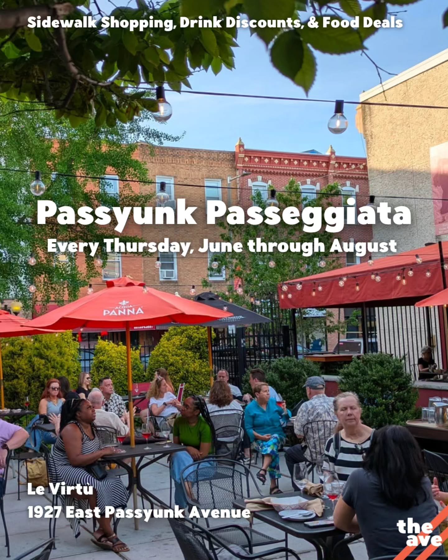 Where are you headed this week for Passyunk Passeggiata?! 💜🧡

🍷 @levirtuphila is joining us every Thursday with drinks &amp; snack deals available at the bar OR in their beautiful outdoor wine garden!
🐕 Free doggie ice cream at @doggiestylepets!
