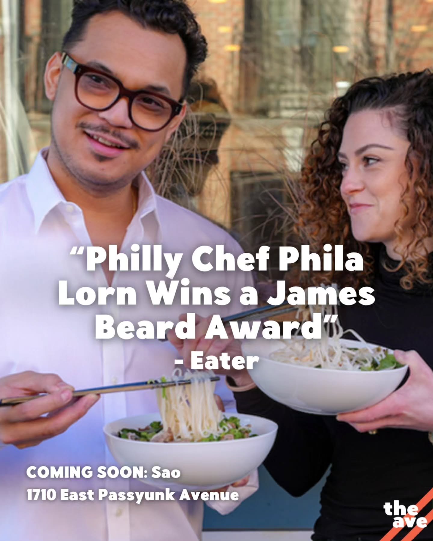 The Avenue is making headlines!! 📈 Check out these amazing stories and show some love to these neighborhood businesses! 👏

🏆 &quot;Philly Chef Phila Lorn Wins a James Beard Award&quot; - @eater_philly
📍 @saophilly (Coming soon to EPA)

🍻 &quot;T