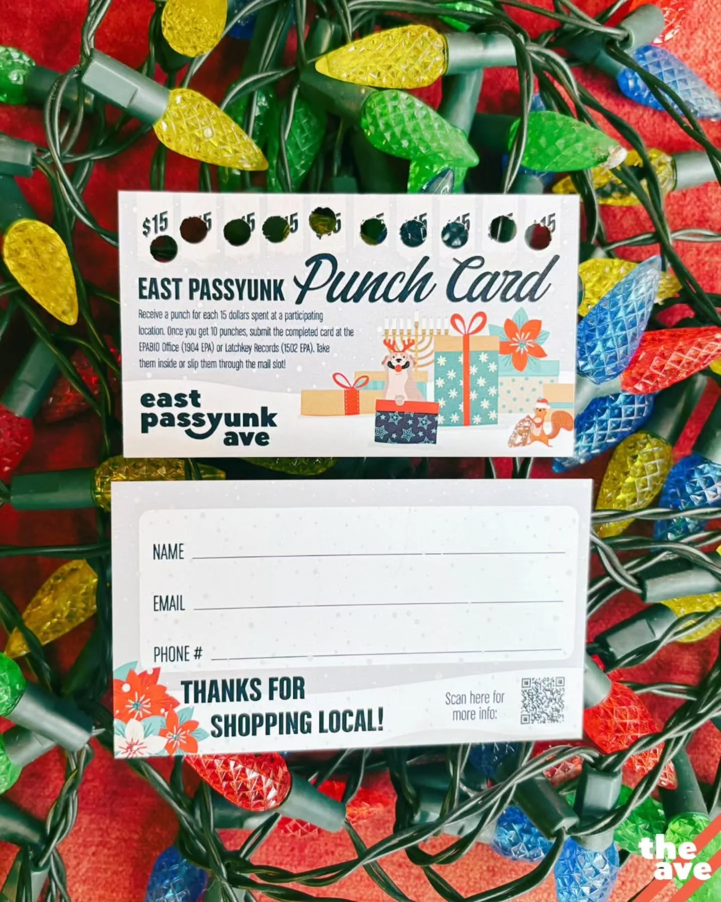 The new &amp; improved East Passyunk Holiday Punch Card just dropped! 🎅💥👇

Shop at participating @eastpassyunk businesses and receive a punch for each $15 spent through January 1st! 🛍️🌟 Drop off your completed cards at @eastpassyunk (1904 EPA) o