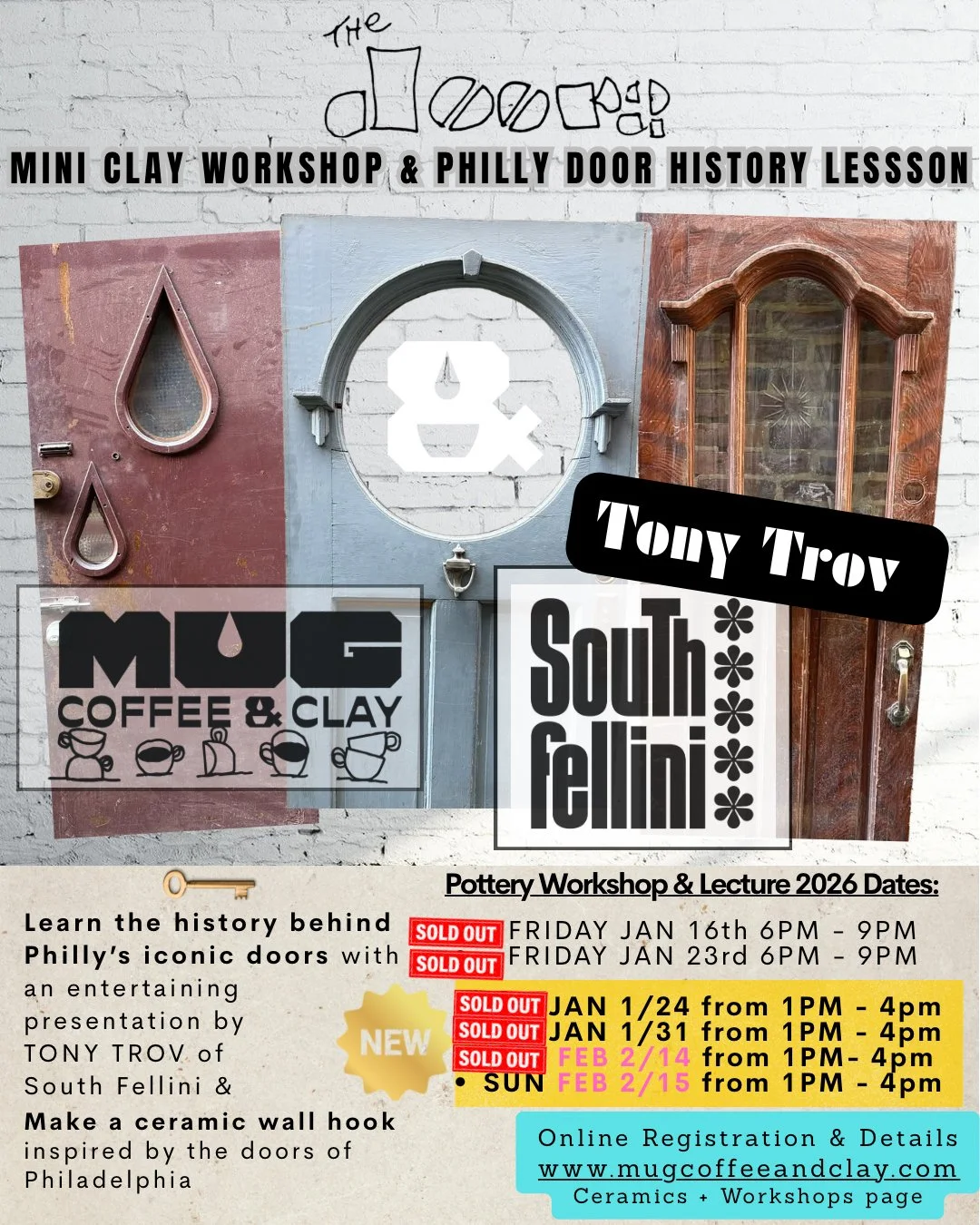 *SOLD OUT* South Fellini x Mug Coffee and Clay - PHILLY DOORS Clay Workshop