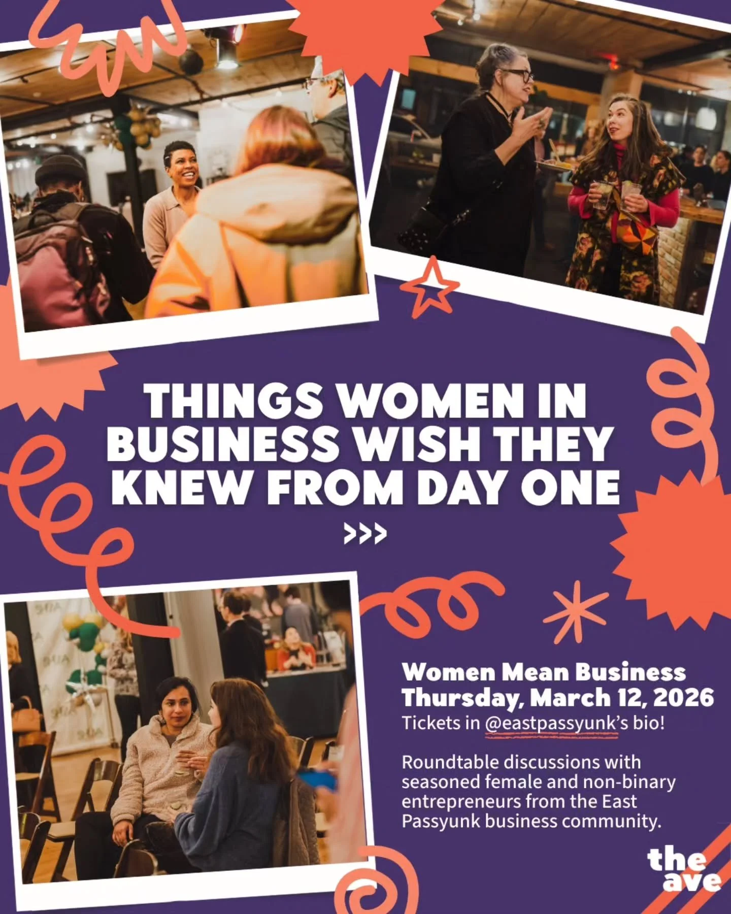 Don't make the same mistakes - learn from seasoned female and non-binary entreprenuers over roundtable discussions THIS THURSDAY, 3/12 at our annual WOMEN MEAN BUSINESS community mixer! Tickets available at the 🔗 in @eastpassyunk's bio! 🎟️👯&zwj;♀️