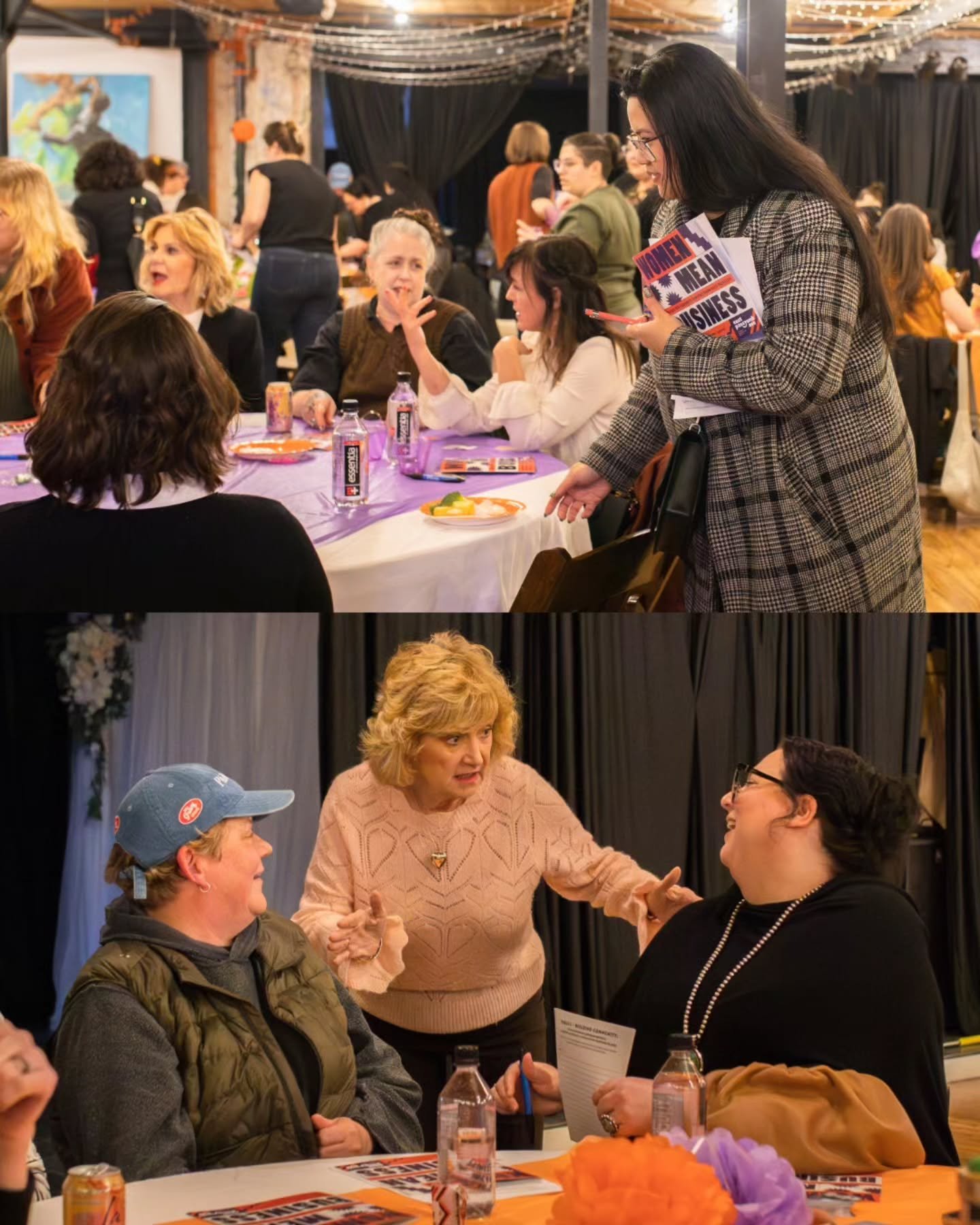 More than 50 female and non-binary entrepreneurs came out to our annual Women Mean Business event! 🧡💜 Many thanks to all who showed up to discuss hot topics &amp; support diverse identities in business!

Here are some highlights from the evening at