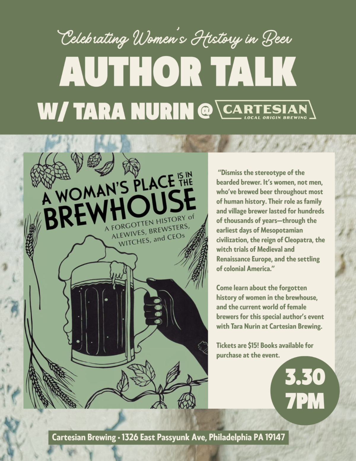 Cartesian Brewing - Celebrating Women in Beer, an Author Talk w/ Tara Nurin