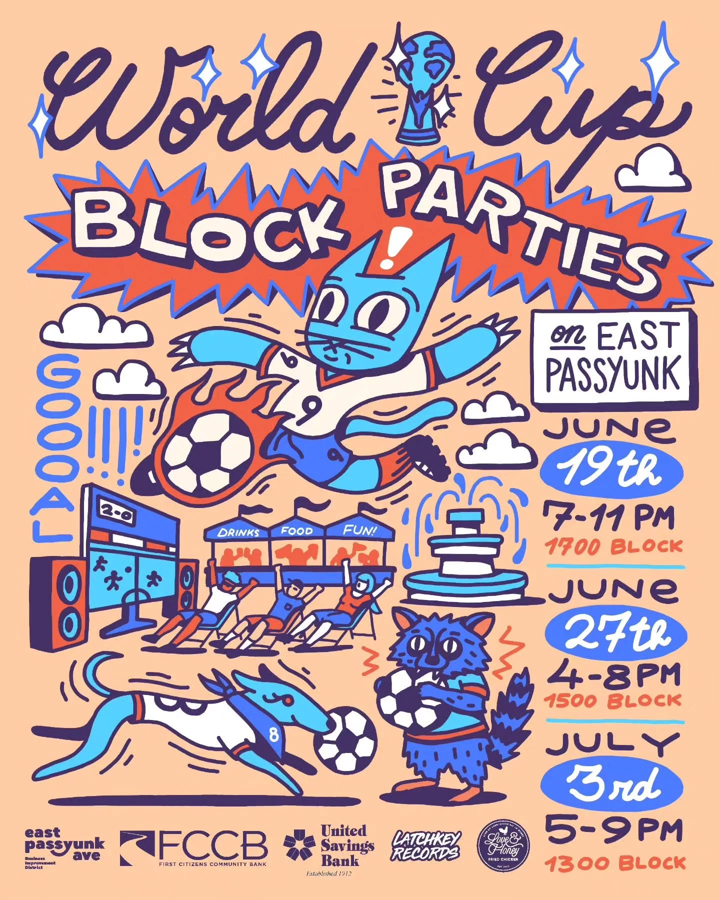 No one goes as hard as the Avenue when it comes to Philly sports - and we're throwing 3 WORLD CUP BLOCK PARTIES to celebrate with y'all this summer! ⚽🛣️🥅📣

Did you know East Passyunk is the closest commercial corridor to the stadium district? Cele