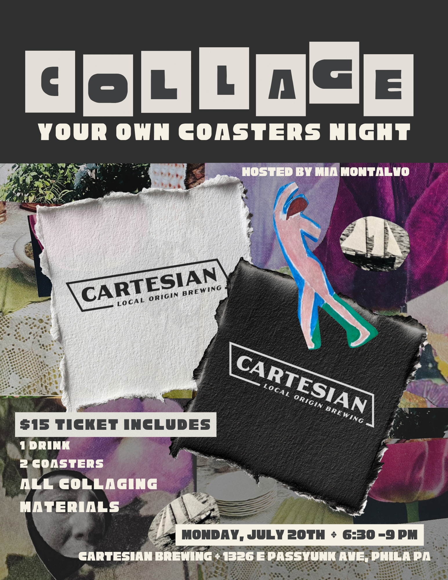 Cartesian Brewing - Collage Night @ Cartesian : Design Your Own Coasters