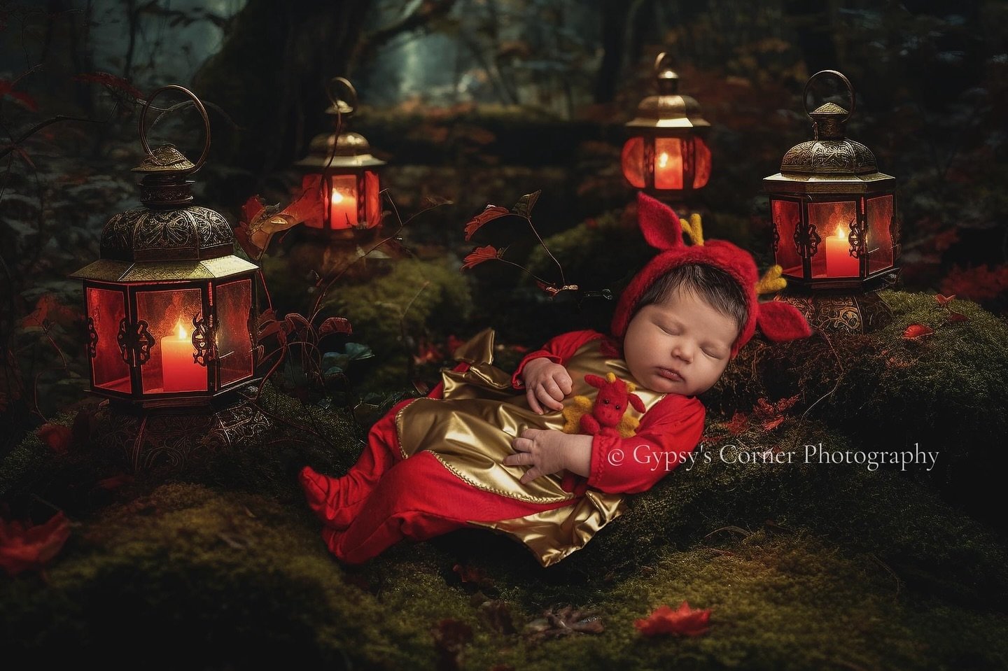 Welcoming the Chinese Year of the Dragon with an extra dose of cuteness! 🐉 This adorable newborn girl truly embraced the role, stunning in her custom dragon costume and bringing my digital backdrop to life with her cuteness. 📷✨ May her dragon spiri