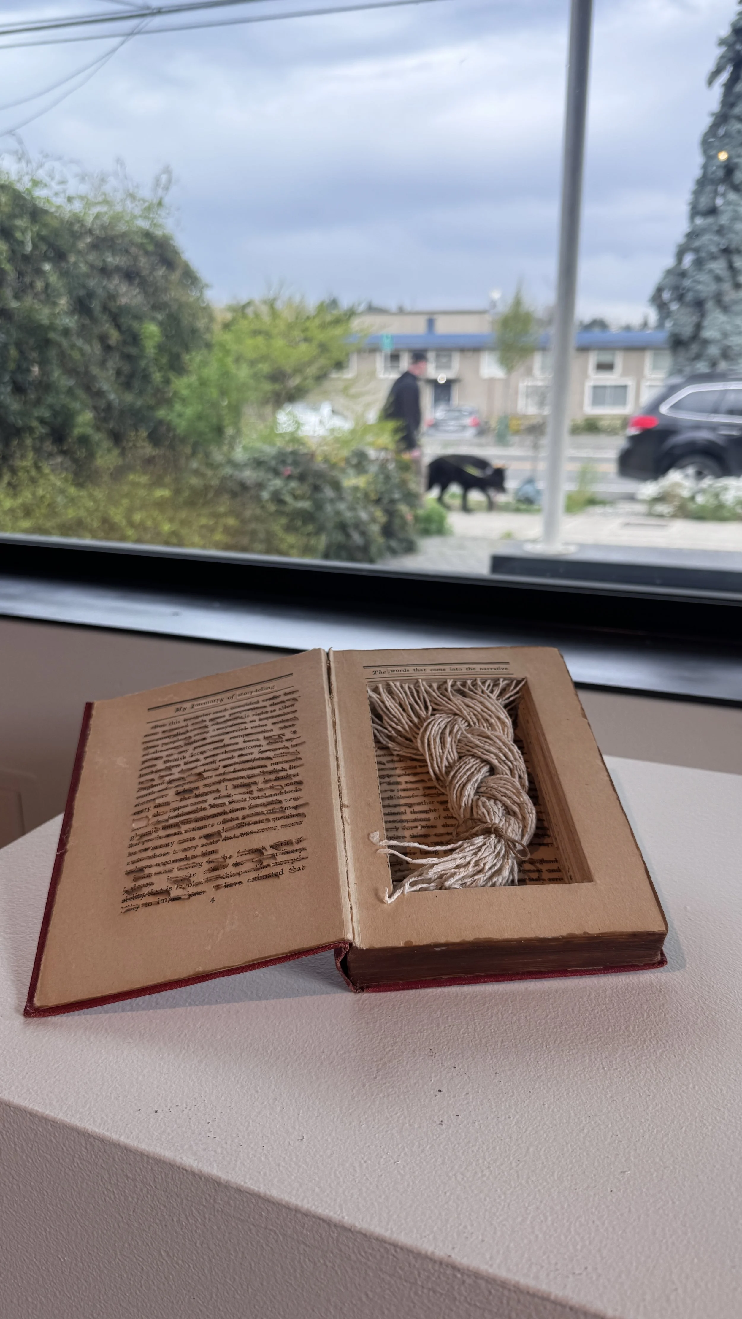  Naomi Kasumi,   Memory Collection #6 A Story My Grandma Told Me  , 2005. Mixed media (found book, Japanese paper, hemp rope, bee's wax). 