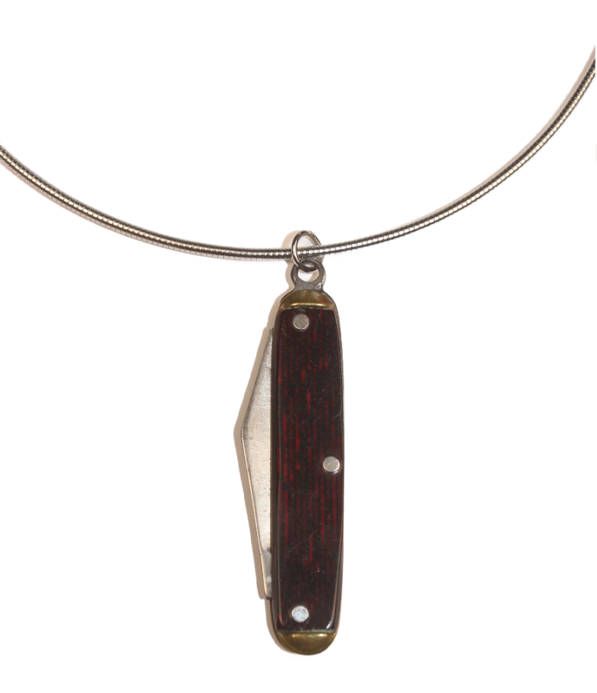 wood pocket knife choker