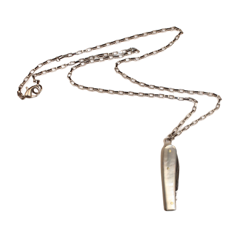 pearl pocket knife necklace