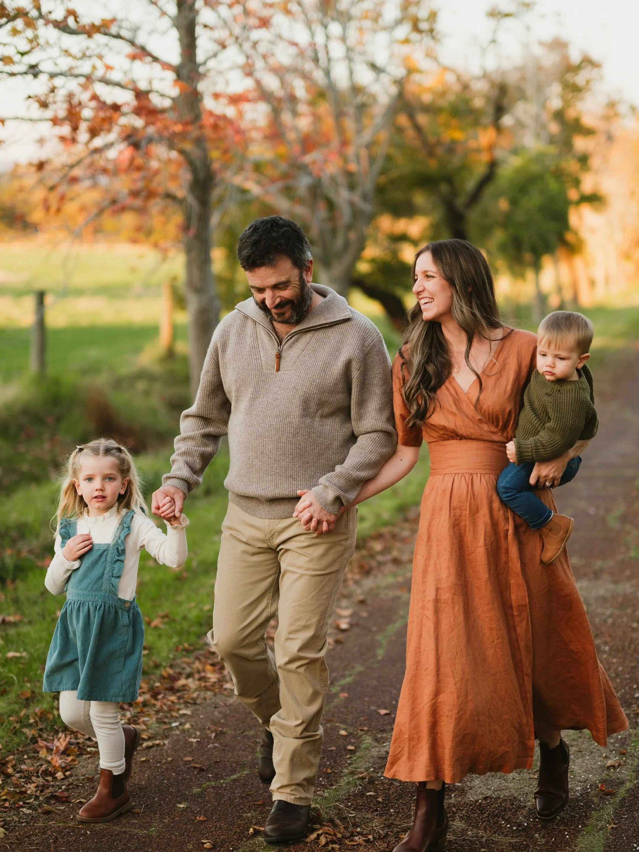 Golden light across the paddocks, making these family photos feel magical ✨

I chose the first photo as the cover because it&rsquo;s incredibly special. Sienna is touching her great-nanna&rsquo;s necklace around her neck. A beautiful reminder that th
