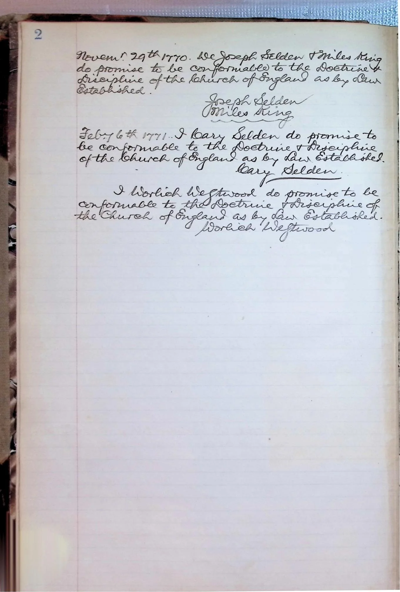 Image 2: Elizabeth City Vestry Book, 1771