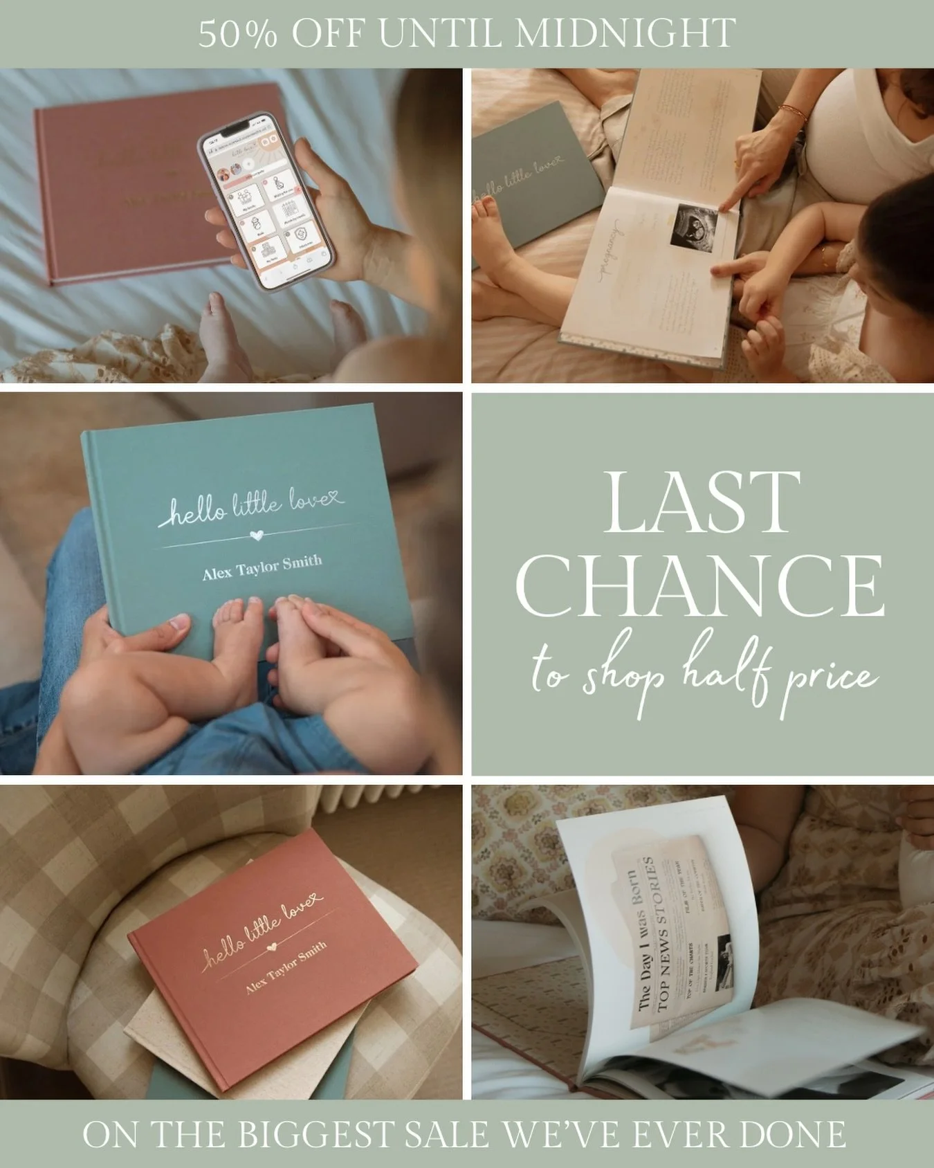 Today is literally the last day you can shop the biggest discount of the year!

This is the final day to get&nbsp;a Little Love Book for half the price, the easiest way to turn your baby&rsquo;s photos and memories into a beautiful keepsake 📖&nbsp;?