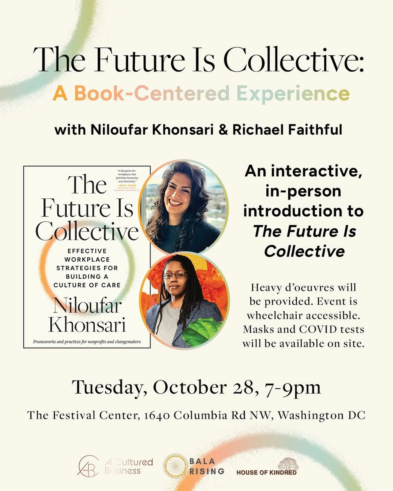 I couldn&rsquo;t be more excited to host my eminent colleague,@niloukhonsari, in her DC book introduction of The Future Is Collective: Effective Workplace Strategies for Building A Culture of Care on October 28. 📕

Many of you have experienced or se