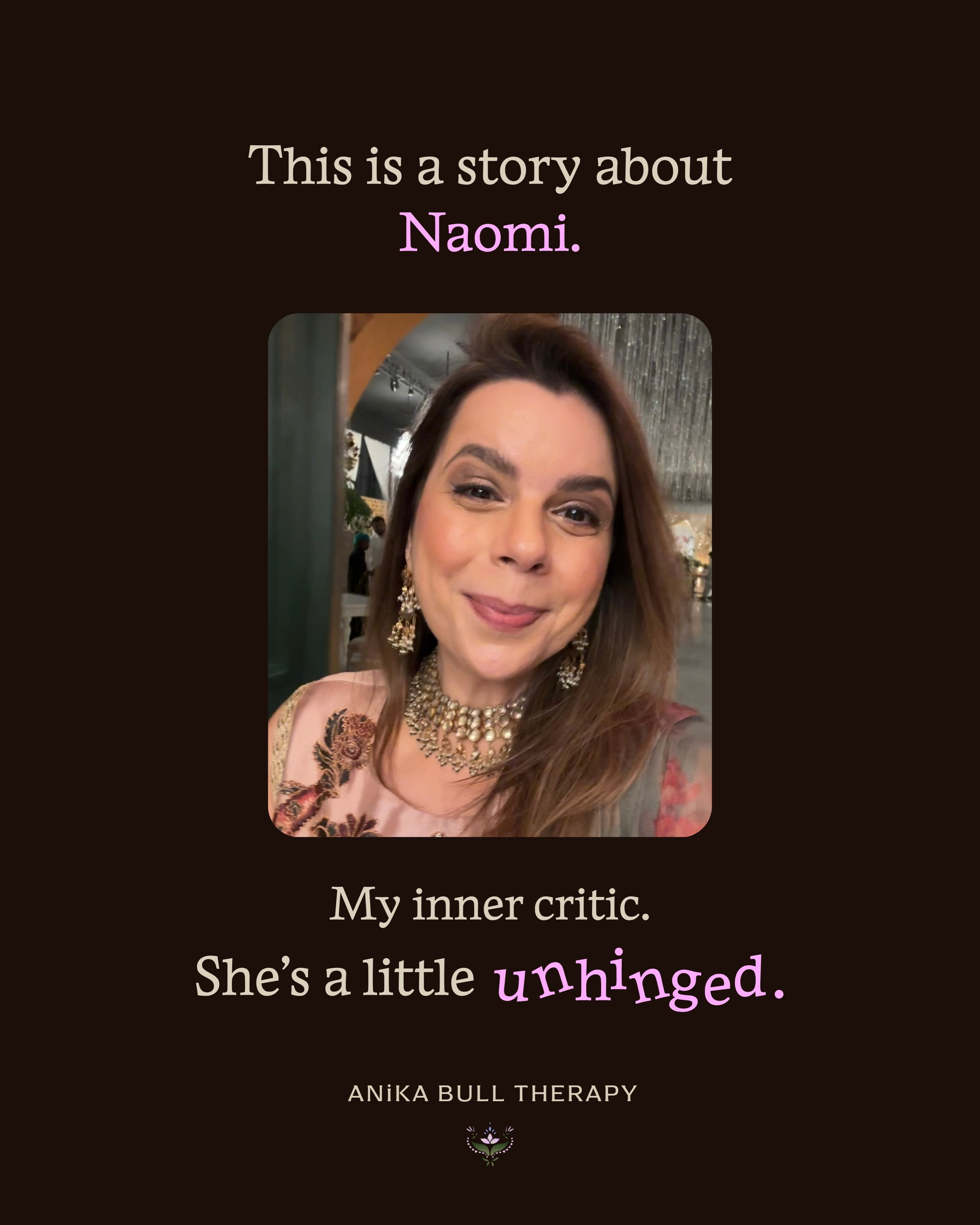 No offence to the Naomis out there 🫶🏽
There is a whole other story behind where her name came from.

But seriously, stop giving your inner critic so much airtime. Check in with what you need instead, it&rsquo;s usually something quite simple, like 