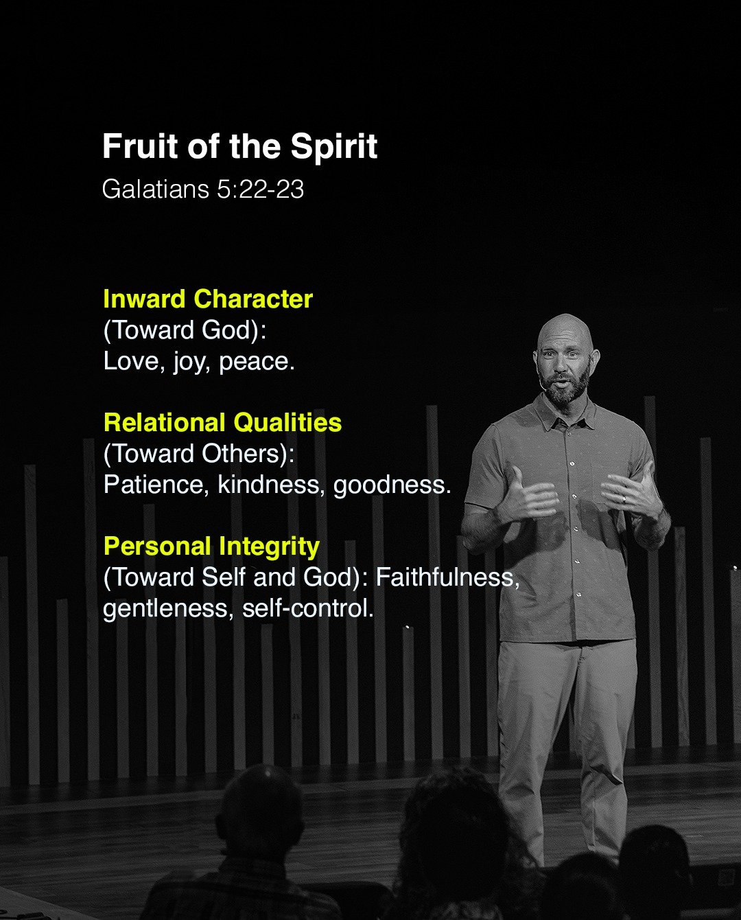 The Fruit of the Spirit, as described in Galatians 5:22-23, are love, joy, peace, patience, kindness, goodness, faithfulness, gentleness, and self-control. These qualities reflect a life guided by the Holy Spirit and demonstrate a commitment to follo