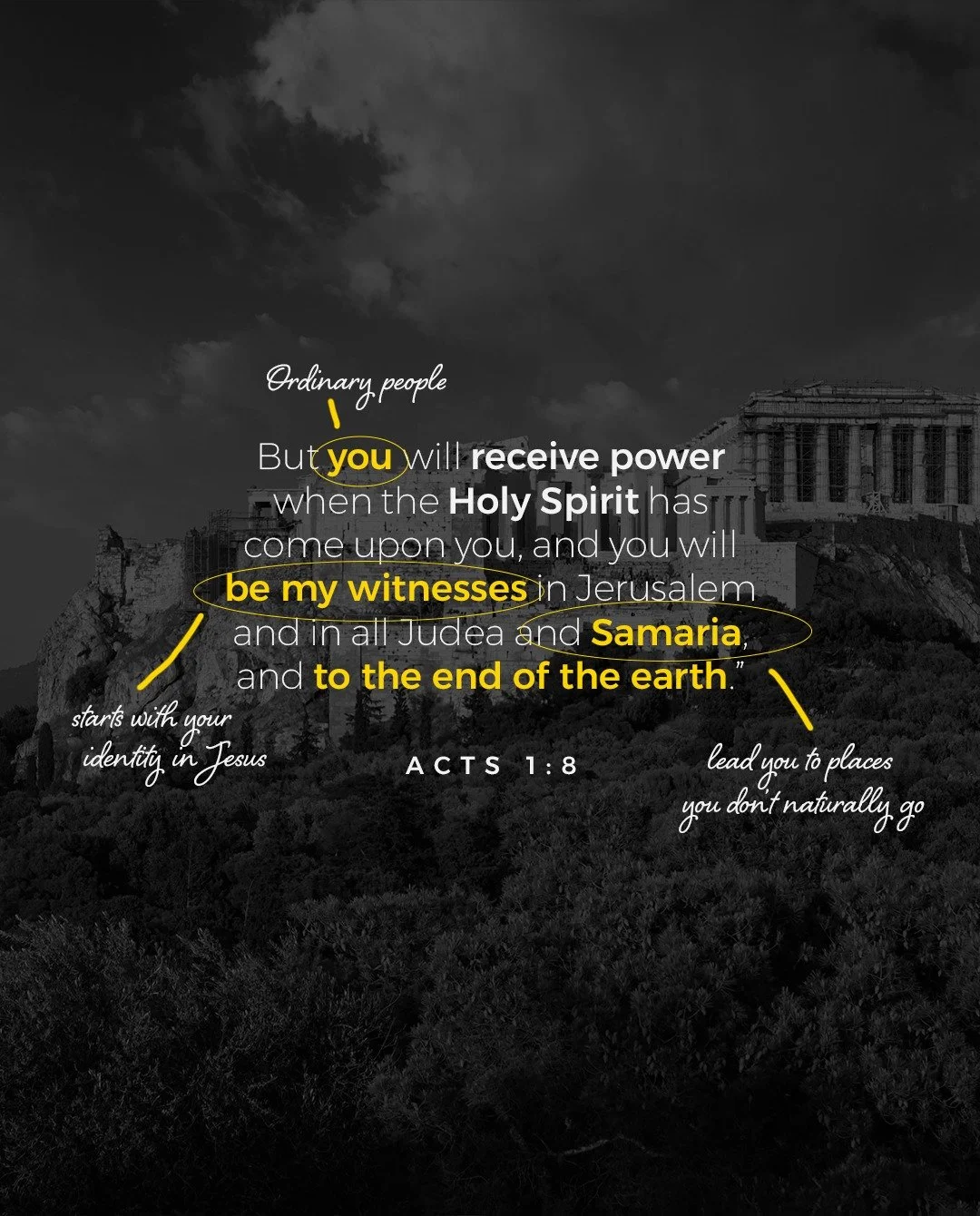 The “you” in Acts 1:8 isn’t a select few—it’s ordinary people like us. Empowered by the Holy Spirit, we’re called to be witnesses starting right where we are, even when it leads into places that feel uncomfortable