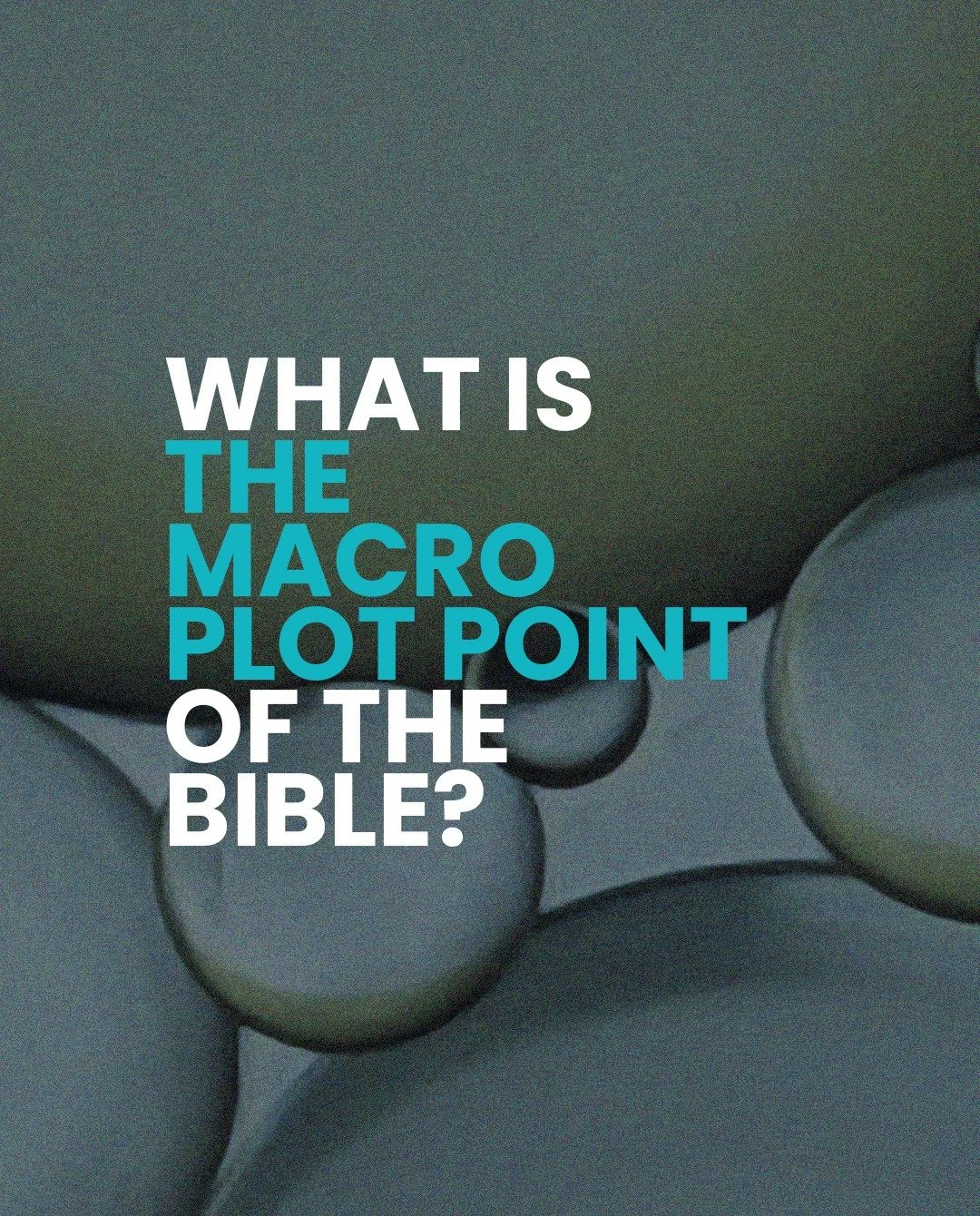 The macro point of the Bible...