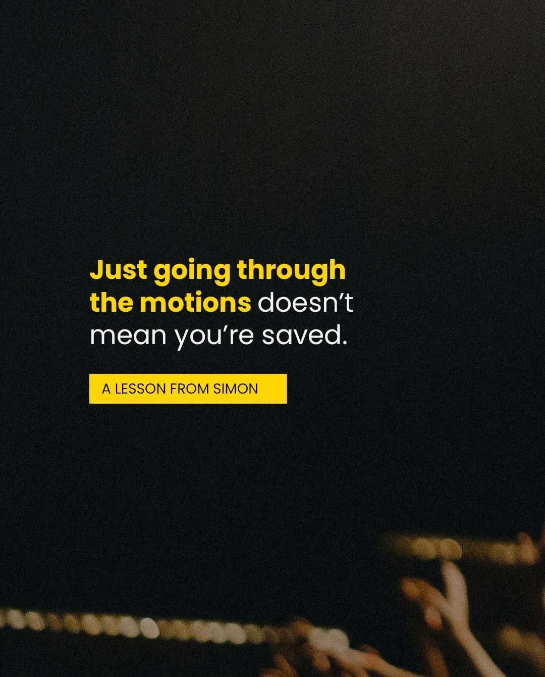 Just going through the motions won&rsquo;t save you.

Simon believed&mdash;but his heart wasn&rsquo;t surrendered. No repentance. No fellowship. Just an attempt to use God&rsquo;s power for his own control.

Following Jesus isn&rsquo;t &ldquo;adding 