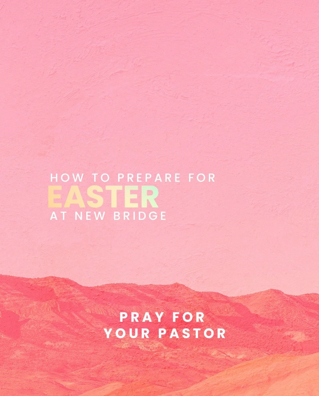 Easter is a little over a week ago.  Pray for your pastor and the teams serving next week, during Easter week, and on Easter Sunday.
